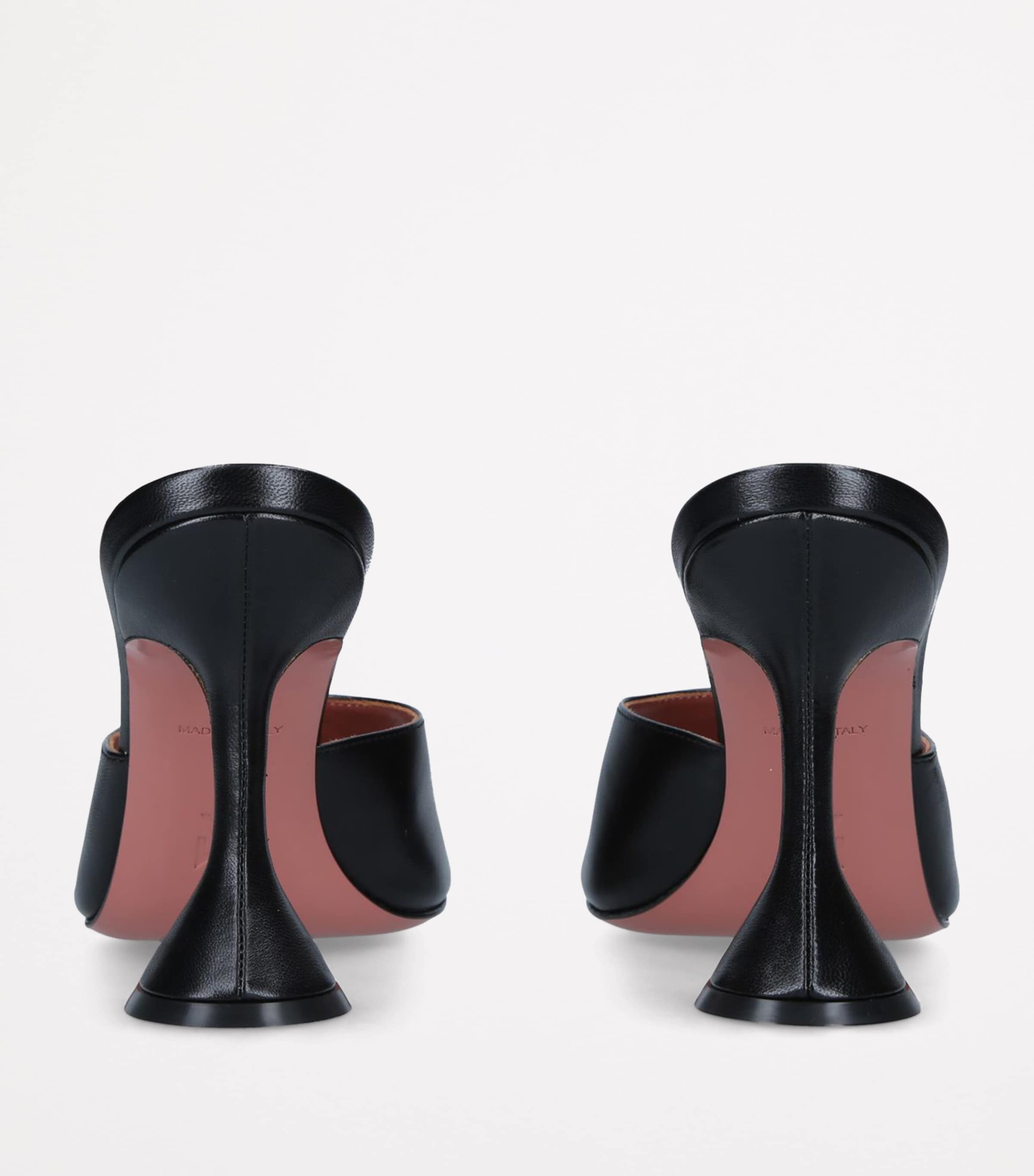 Amina Muaddi Leather Lupita Mules 95 Black Image 3