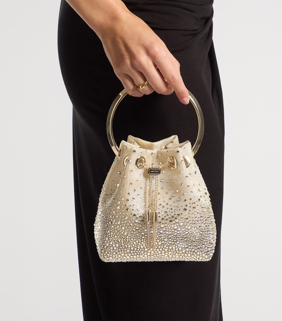 Jimmy Choo Metallic Mesh Bon Bon Top-Handle Bag Honey Mix/light Gold Image 2