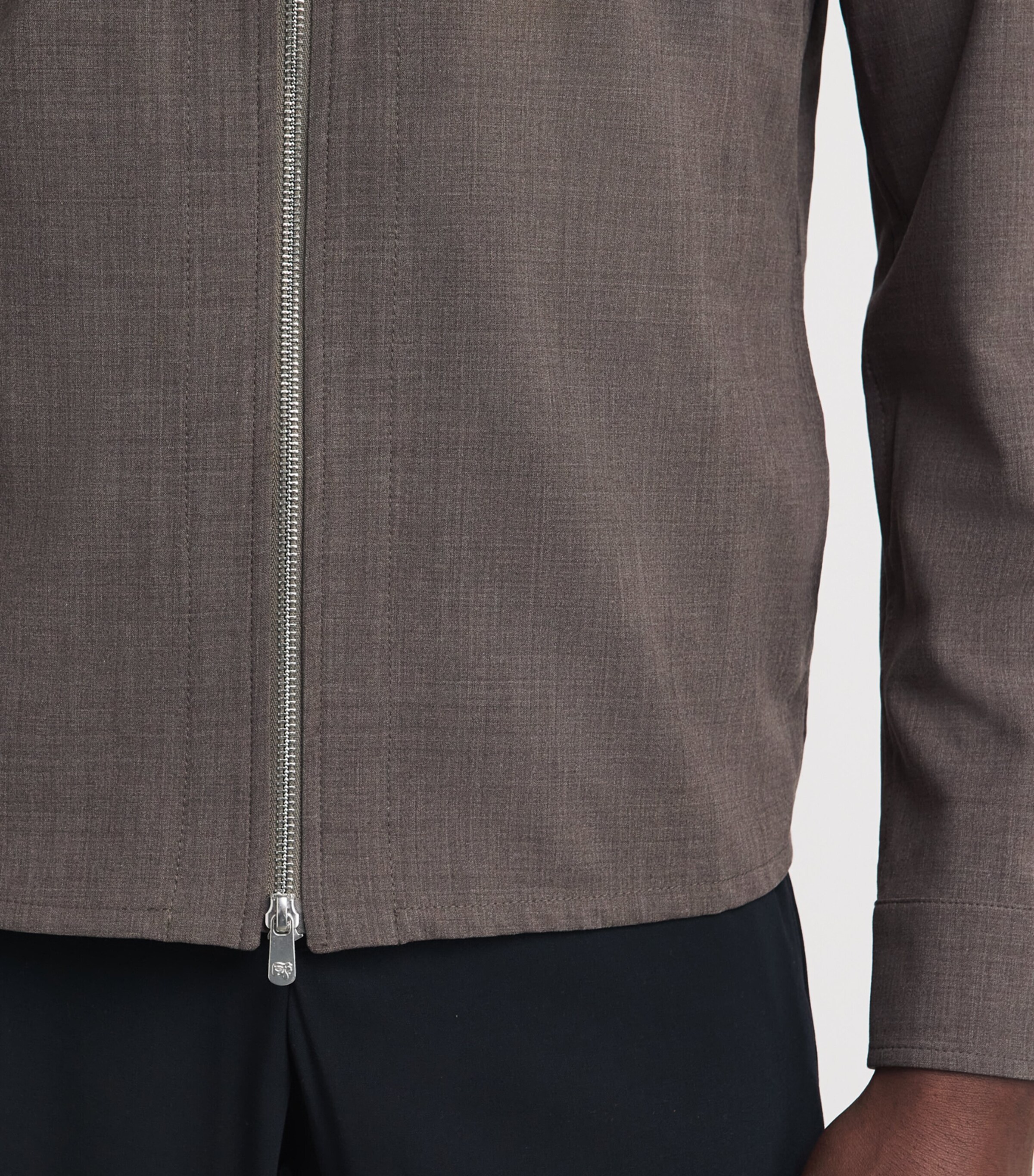 Marco Pescarolo Mens Virgin Wool Technical Jacket Taupe Image 3