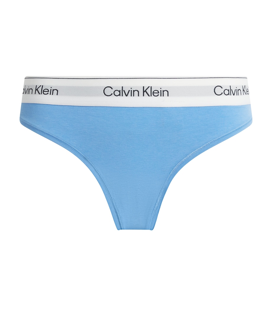 Calvin Klein Womens Cotton-Blend Icon Thong Descent Image 1