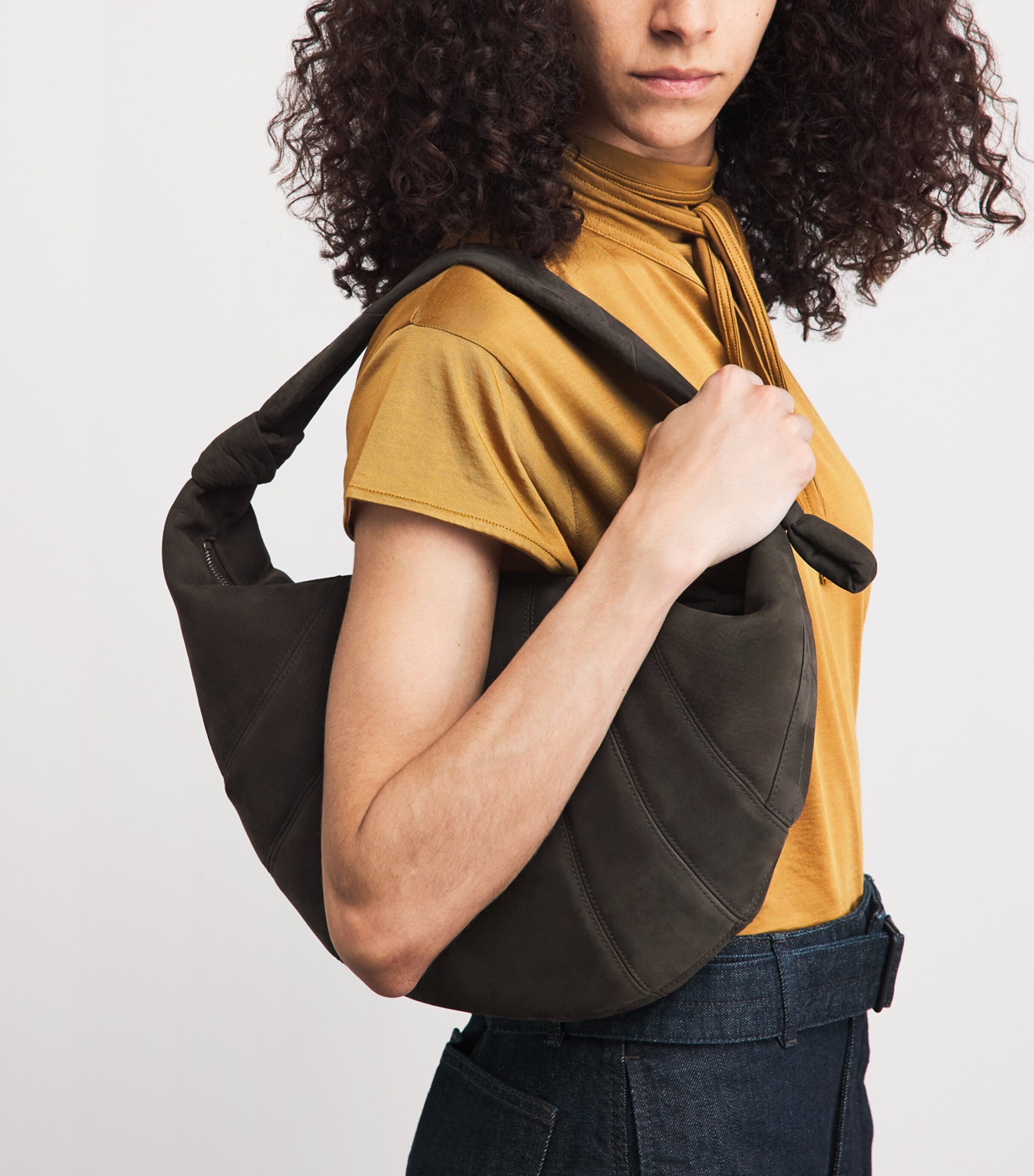 Lemaire Veal Fortune Shoulder Bag Ebony Brown Image 2