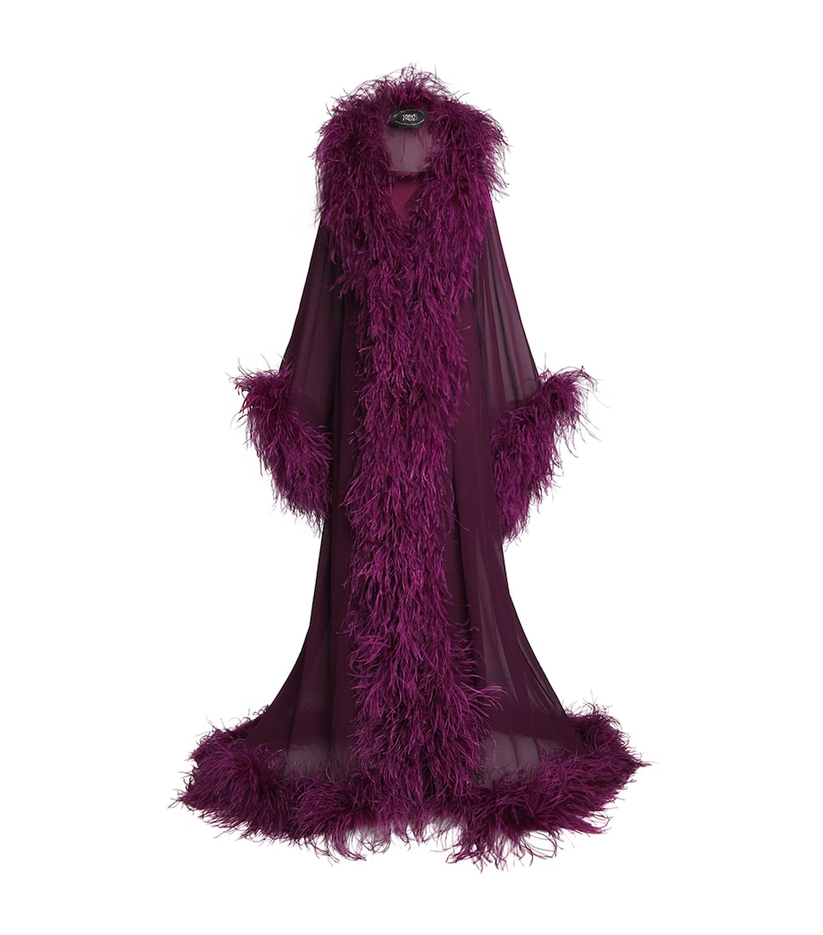 Chiffon Feather Vedette Maxi Dress PLUM Image 1