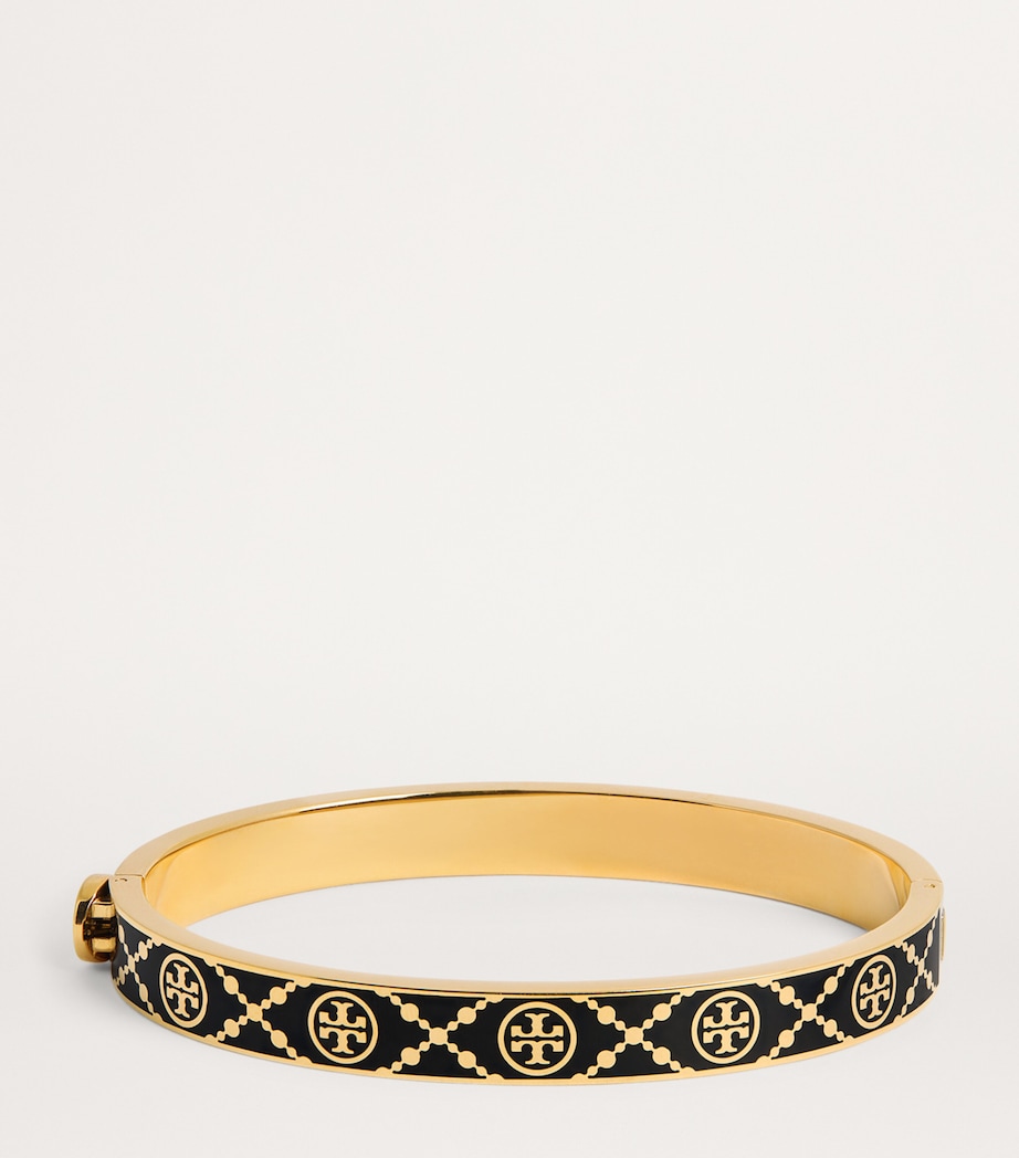 Double T Monogram Hinge Bangle TORY GOLD / BLACK Image 3