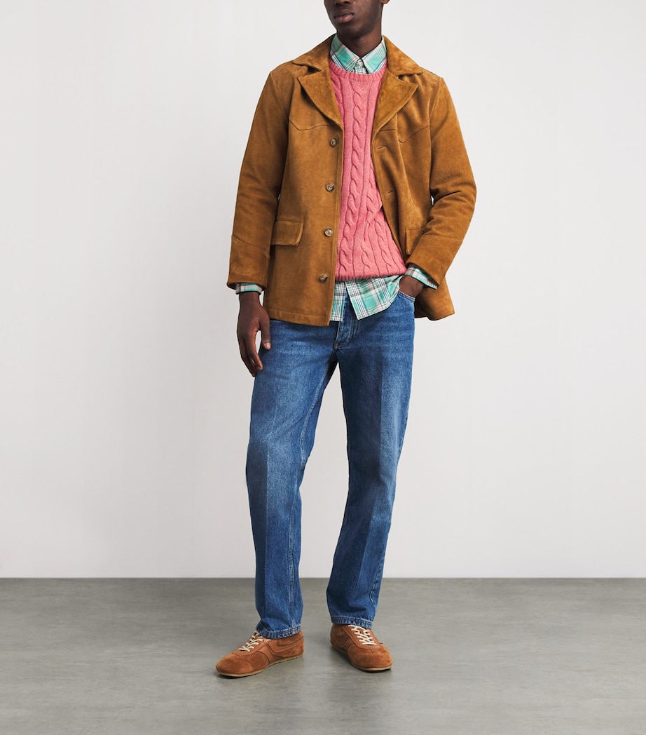 Cotton Check Logo Shirt GREEN PINK Image 2