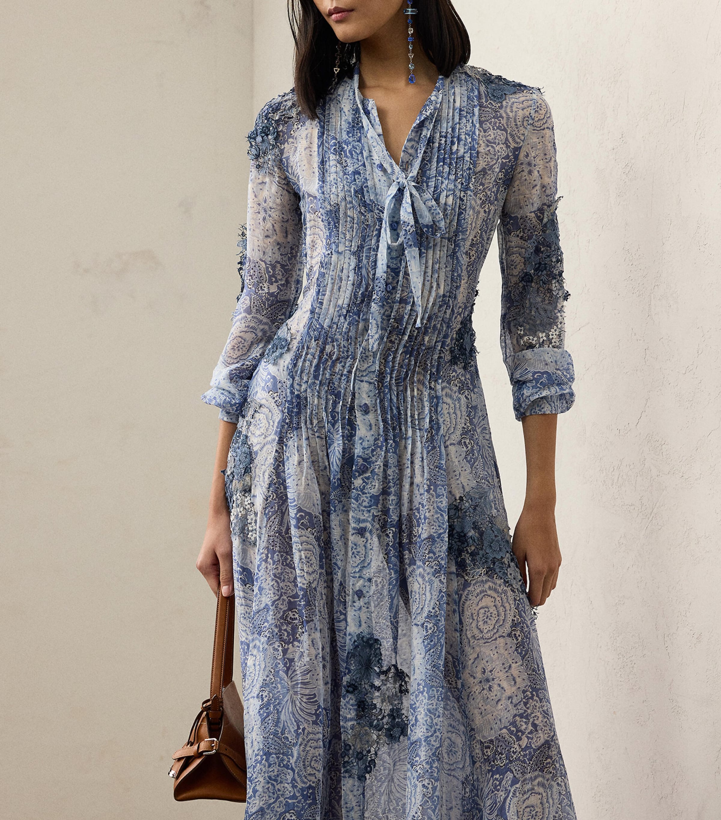 Linen-Silk Hannes Dress BLUE MULTI Image 2