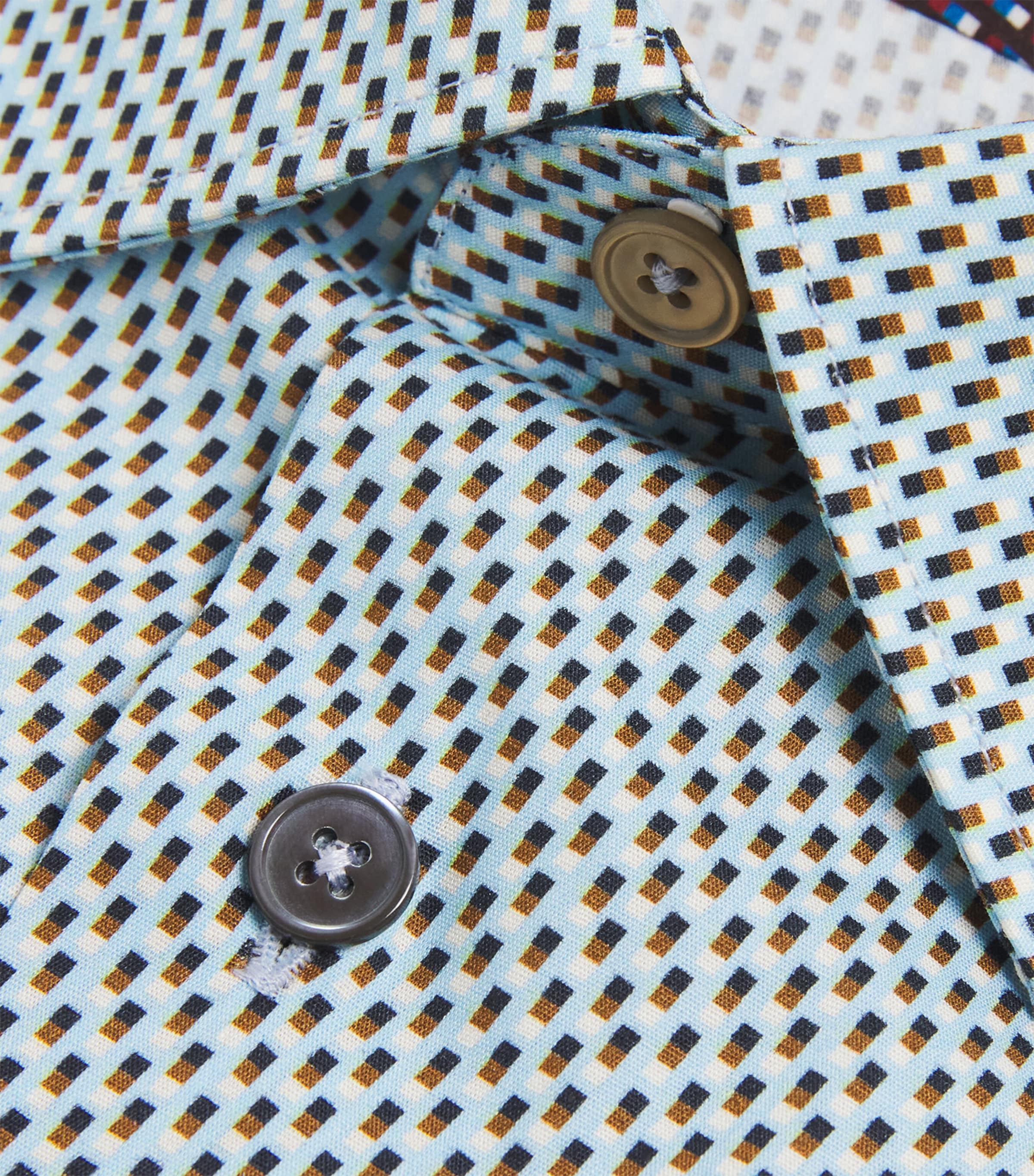 Patterned Tailored-Fit Shirt 41_BLUE Image 5