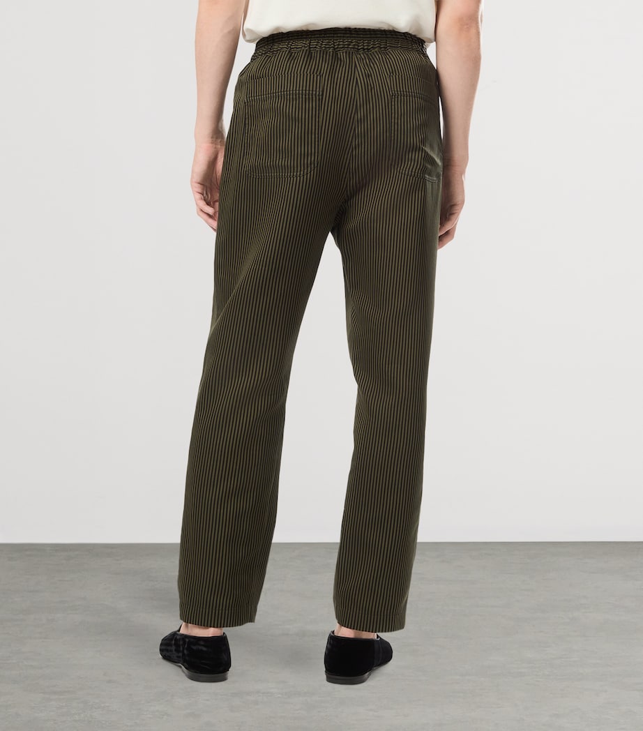 Cotton-Silk Stripe Tailored Trousers NNM Image 3