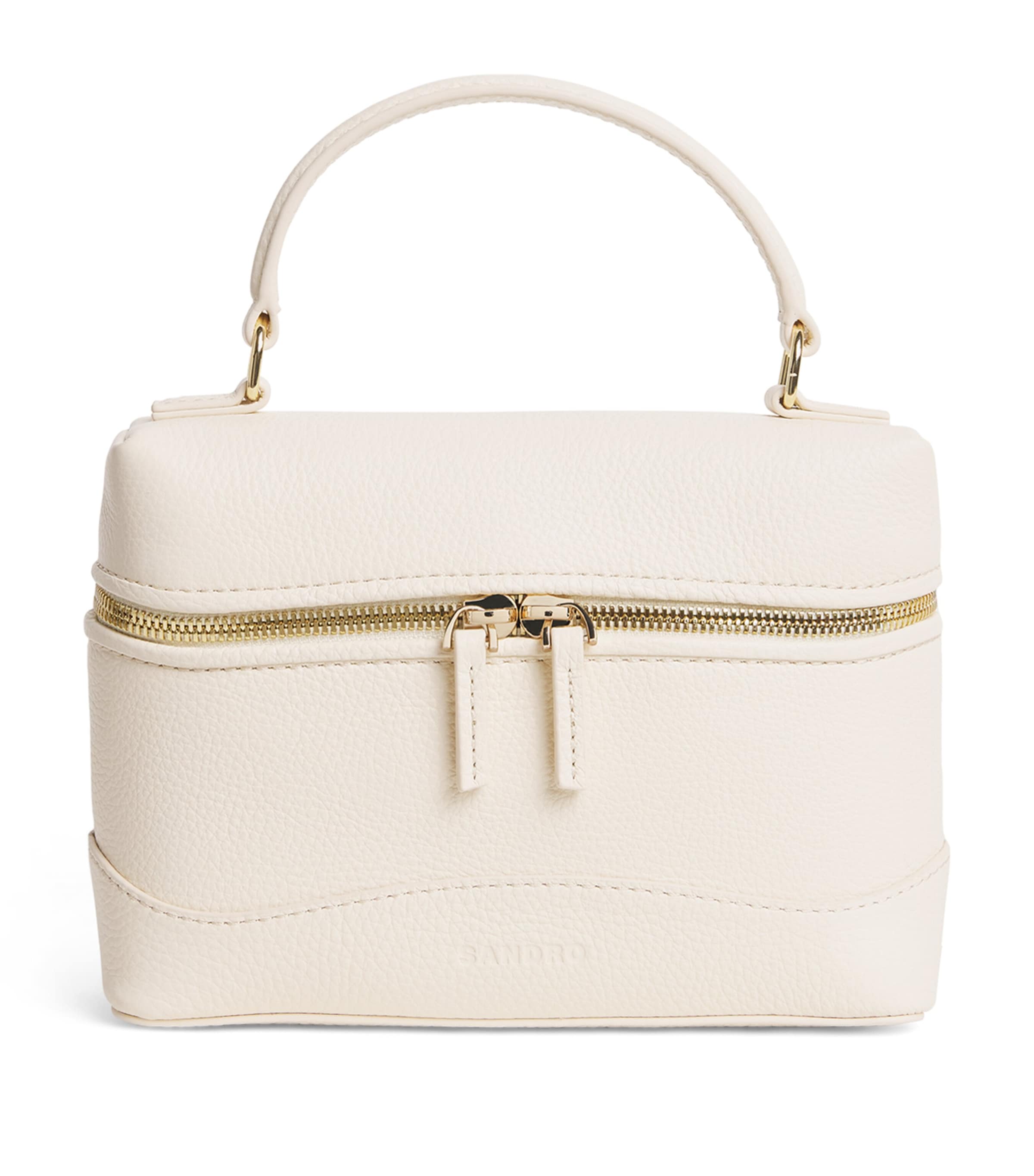 Sandro Paris Leather Tangolino Vanity Bag Ecru Image 1