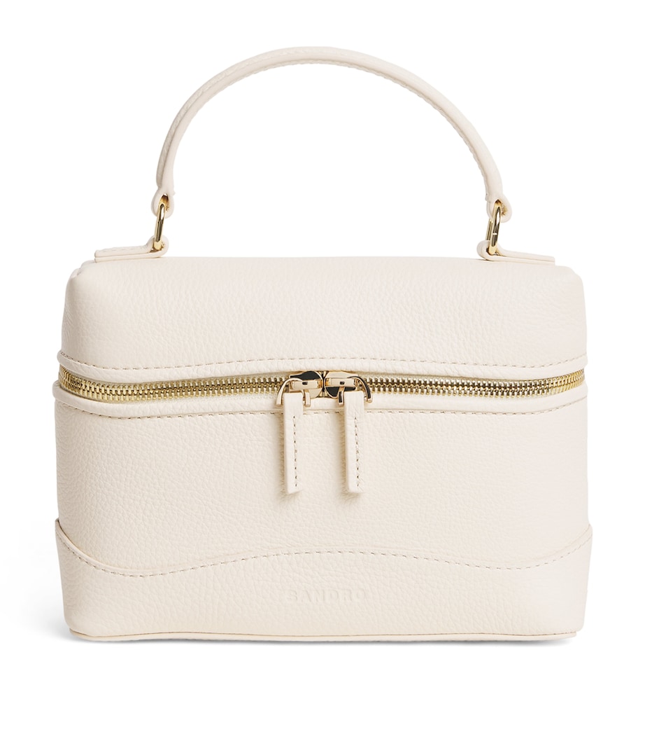 Sandro Paris Leather Tangolino Vanity Bag Ecru Image 1