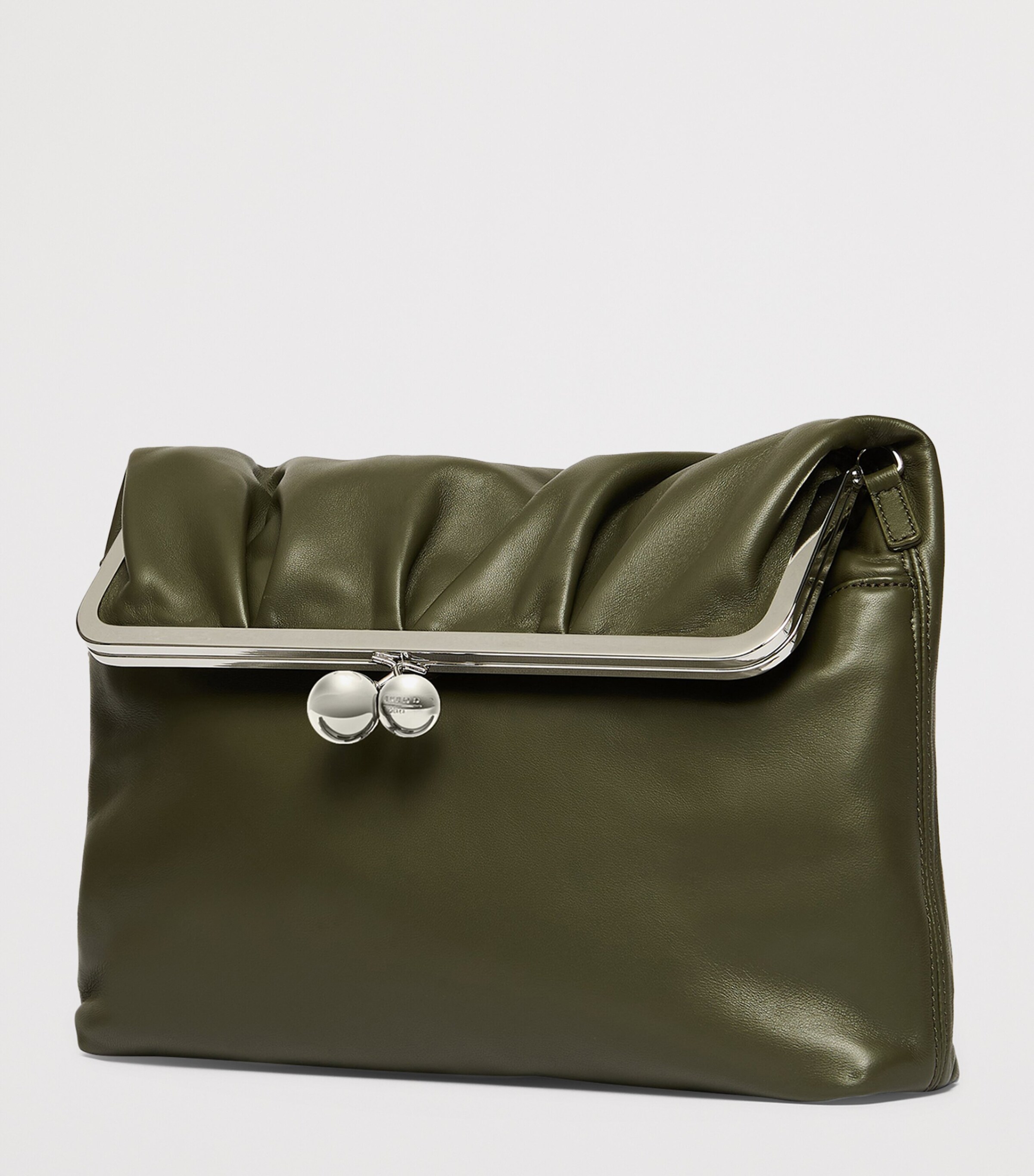 Weekend Max Mara Large Leather Pasticcino Shoulder Bag Dark Green Image 3