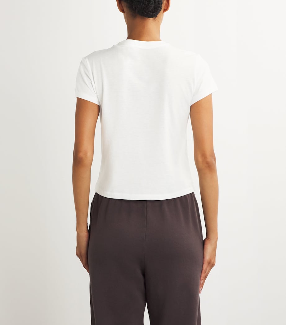 Cotton-Blend Shrunken T-Shirt SNOW Image 4