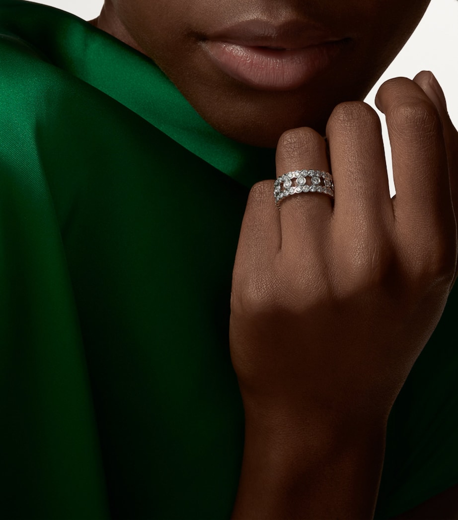 White Gold and Diamond Broderie de Cartier Ring WHITE GOLD Image 2