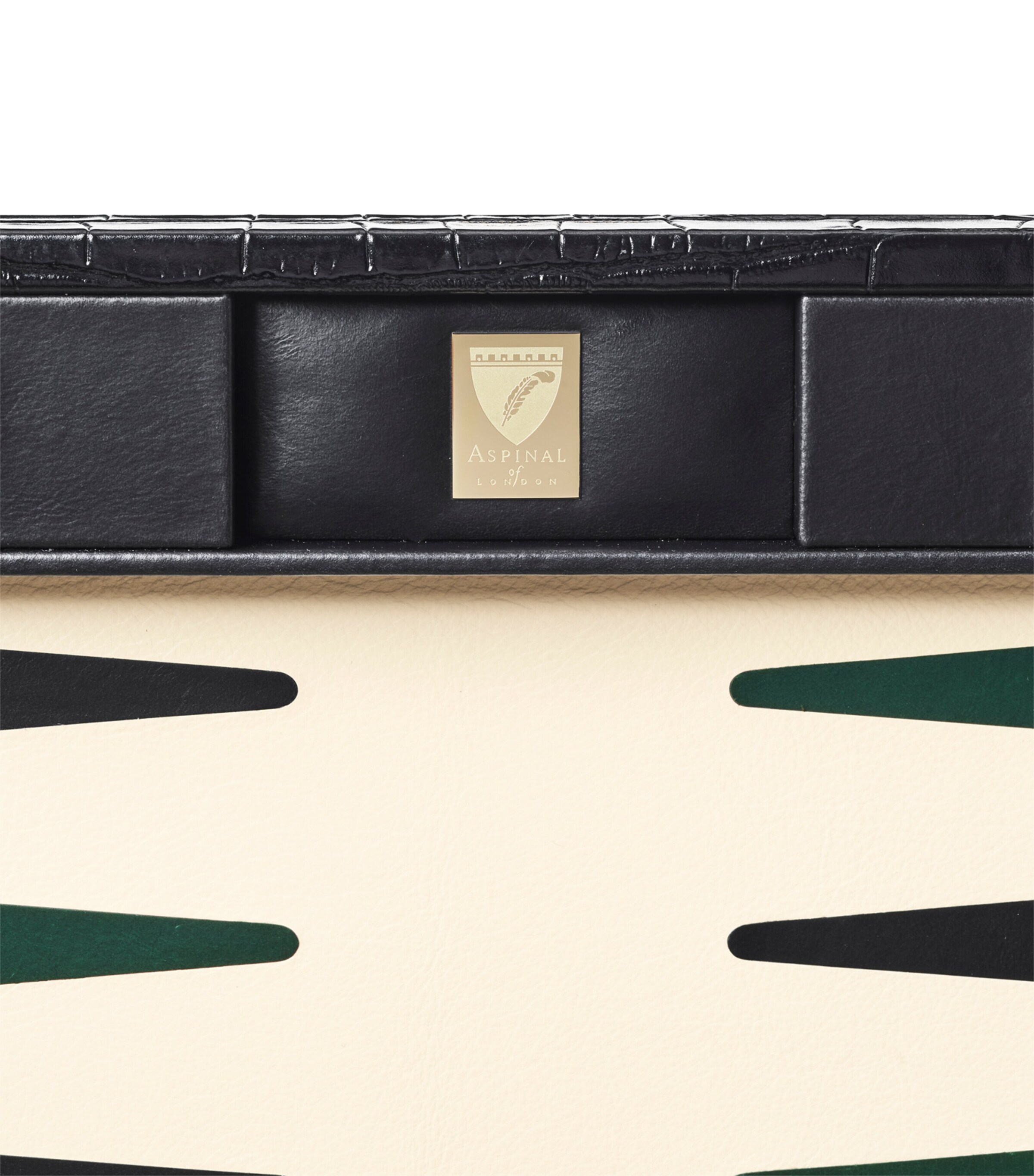 17-Inch Croc-Embossed Leather Backgammon Set BLACK Image 5