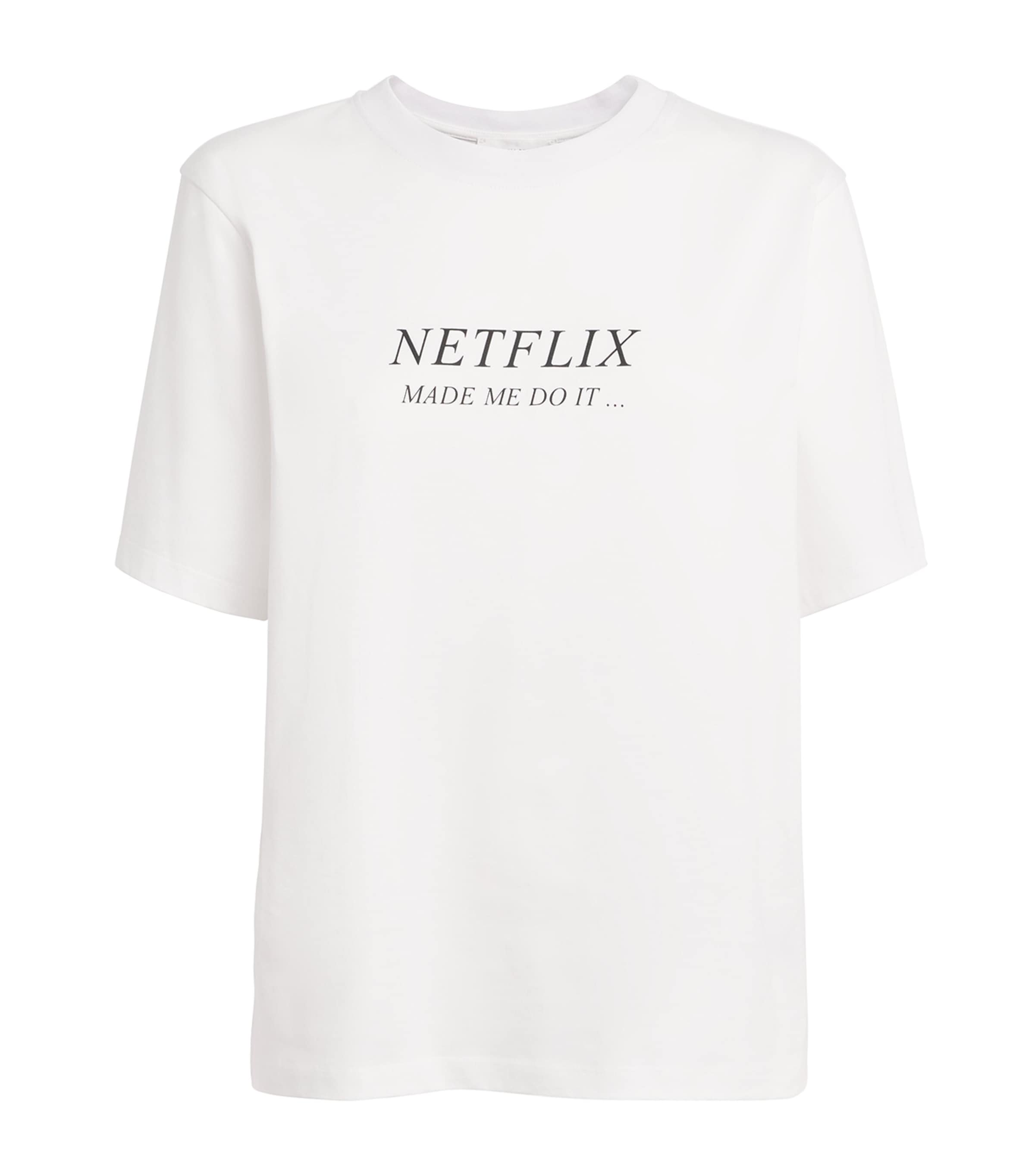 Organic Cotton Slogan T-Shirt 9461 WHITE NETFLIX Image 1