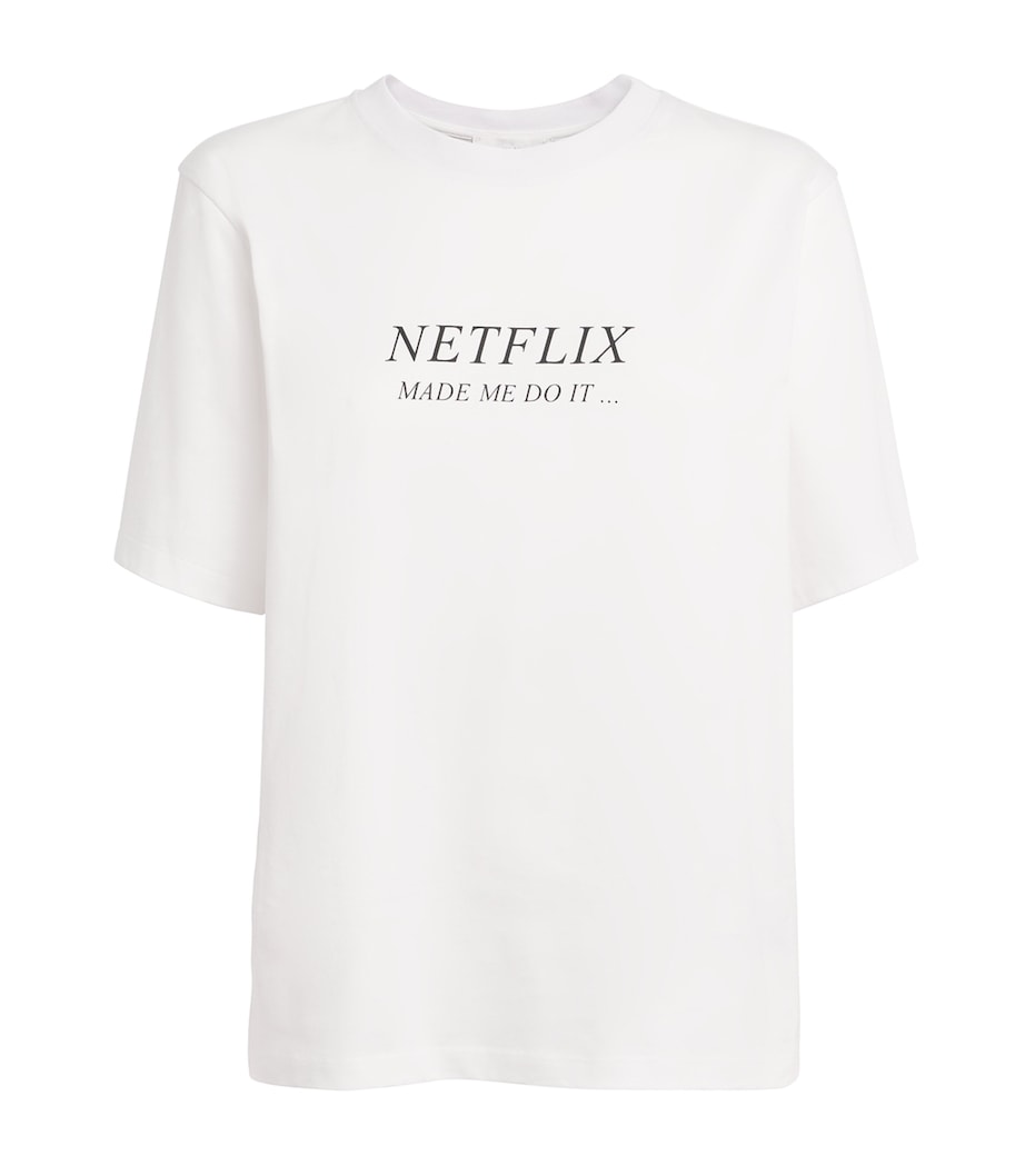 Organic Cotton Slogan T-Shirt 9461 WHITE NETFLIX Image 1