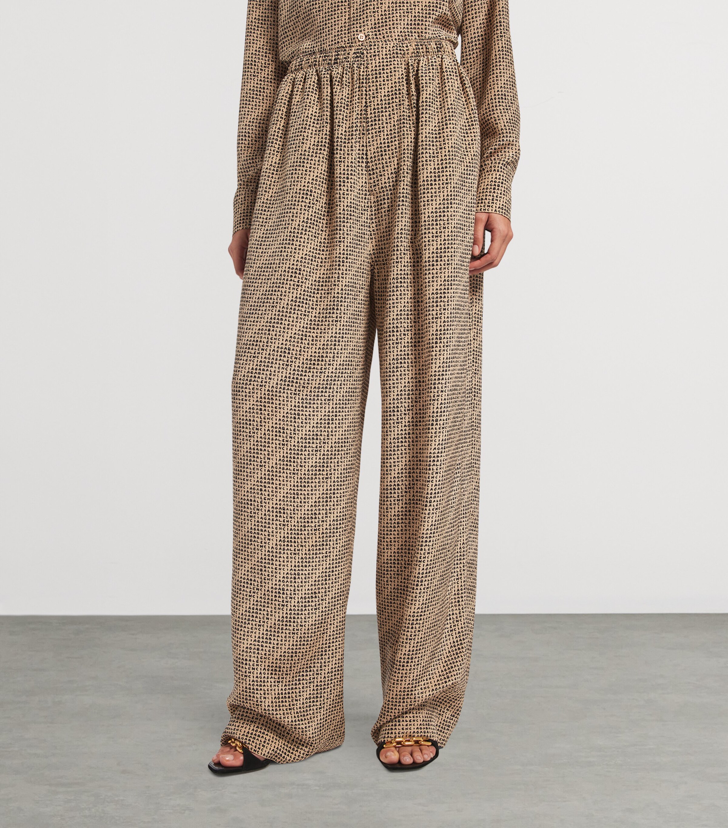 Balenciaga Womens Silk Monogram Trousers Image 5