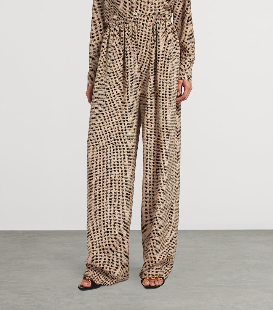 Balenciaga Womens Silk Monogram Trousers Image 5