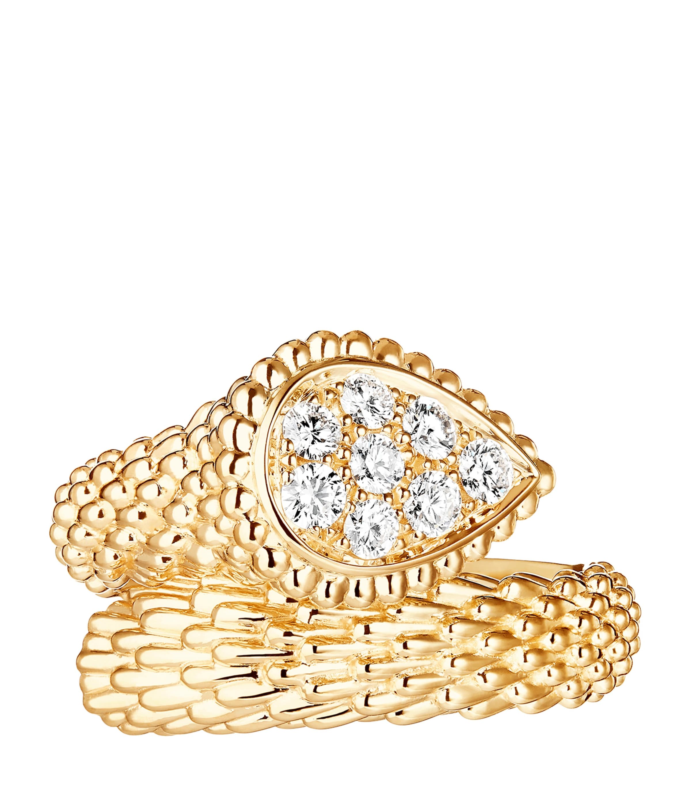 Small Yellow Gold and Diamond Serpent Bohème Motif Ring YELLOW GOLD Image 3