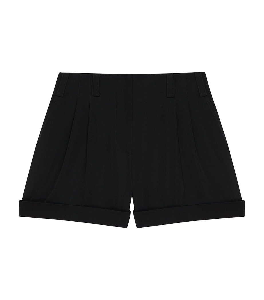 Wool Elasticated-Waist Shorts BLACK Image 1
