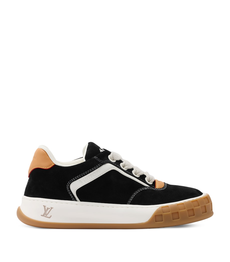 Suede Tilted Low-Top Sneakers BLACK Image 1