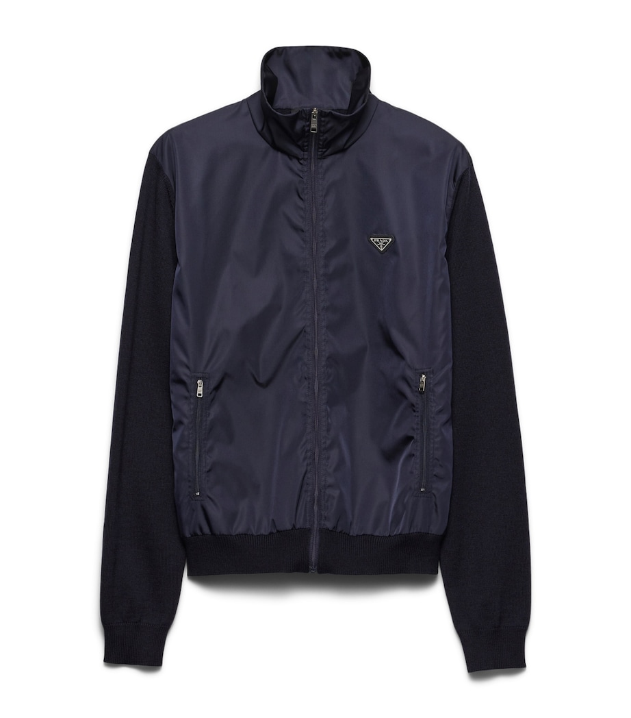 Superfine Wool Zip-Up Bomber Jacket F0008 Image 1