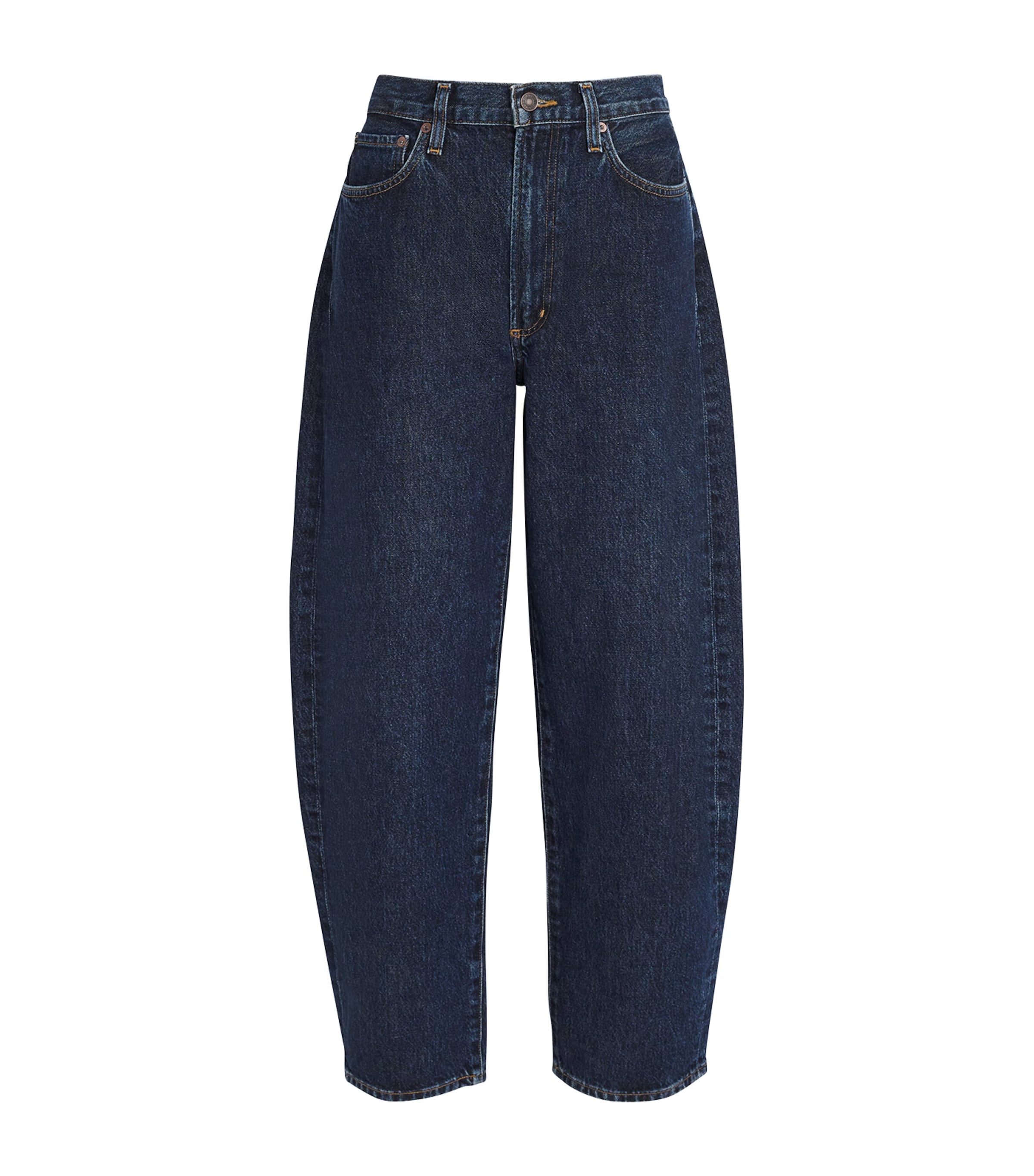 Agolde Balloon Barrel-leg Jeans In Navy