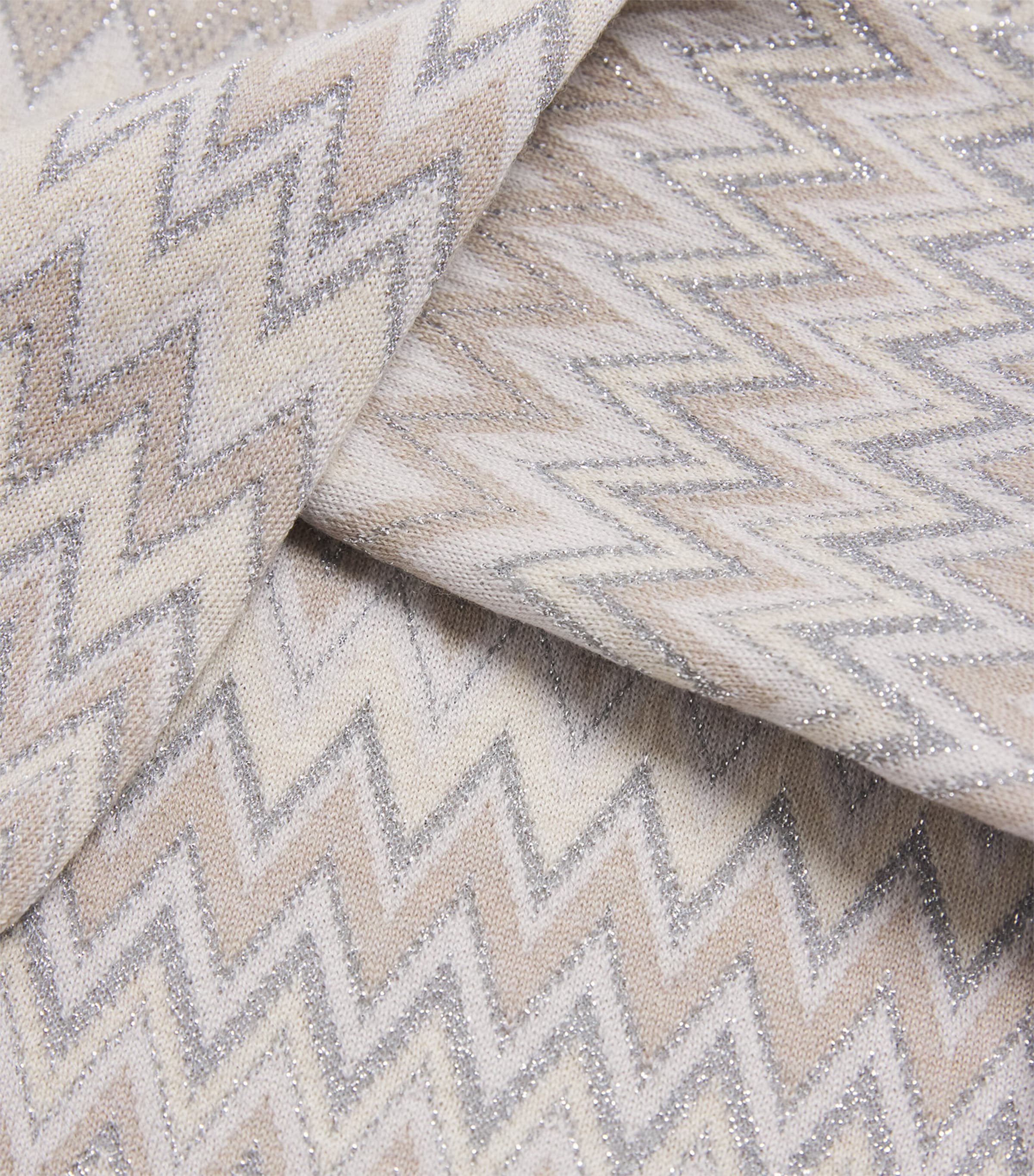 Missoni Kids Wool-Blend Cotton Zigzag Sweater (4-14 Years) Beige.ch.mel/argento Image 3