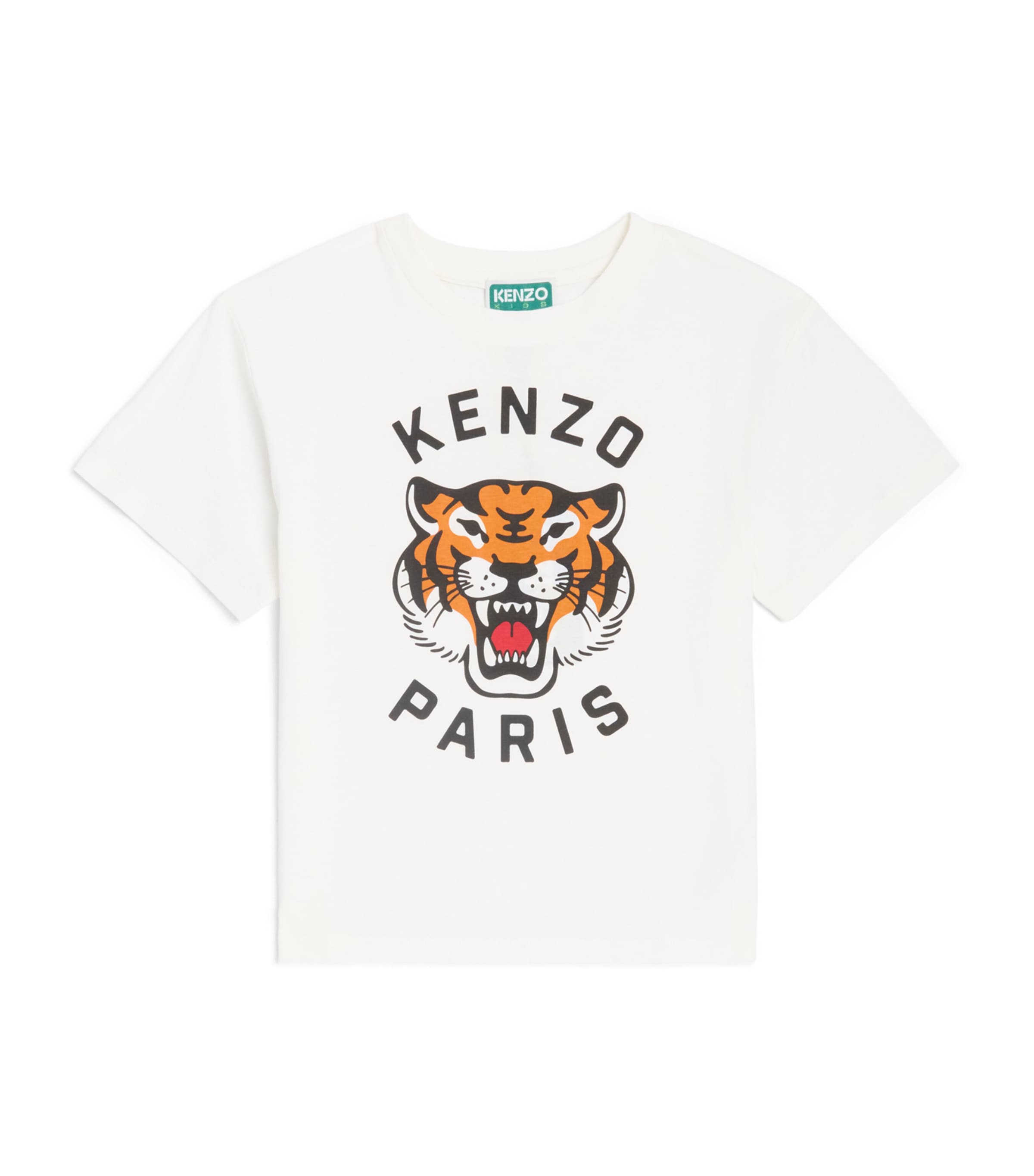 Kenzo Kids Cotton Tiger T-Shirt (2-14 Years) Offwhite Image 1