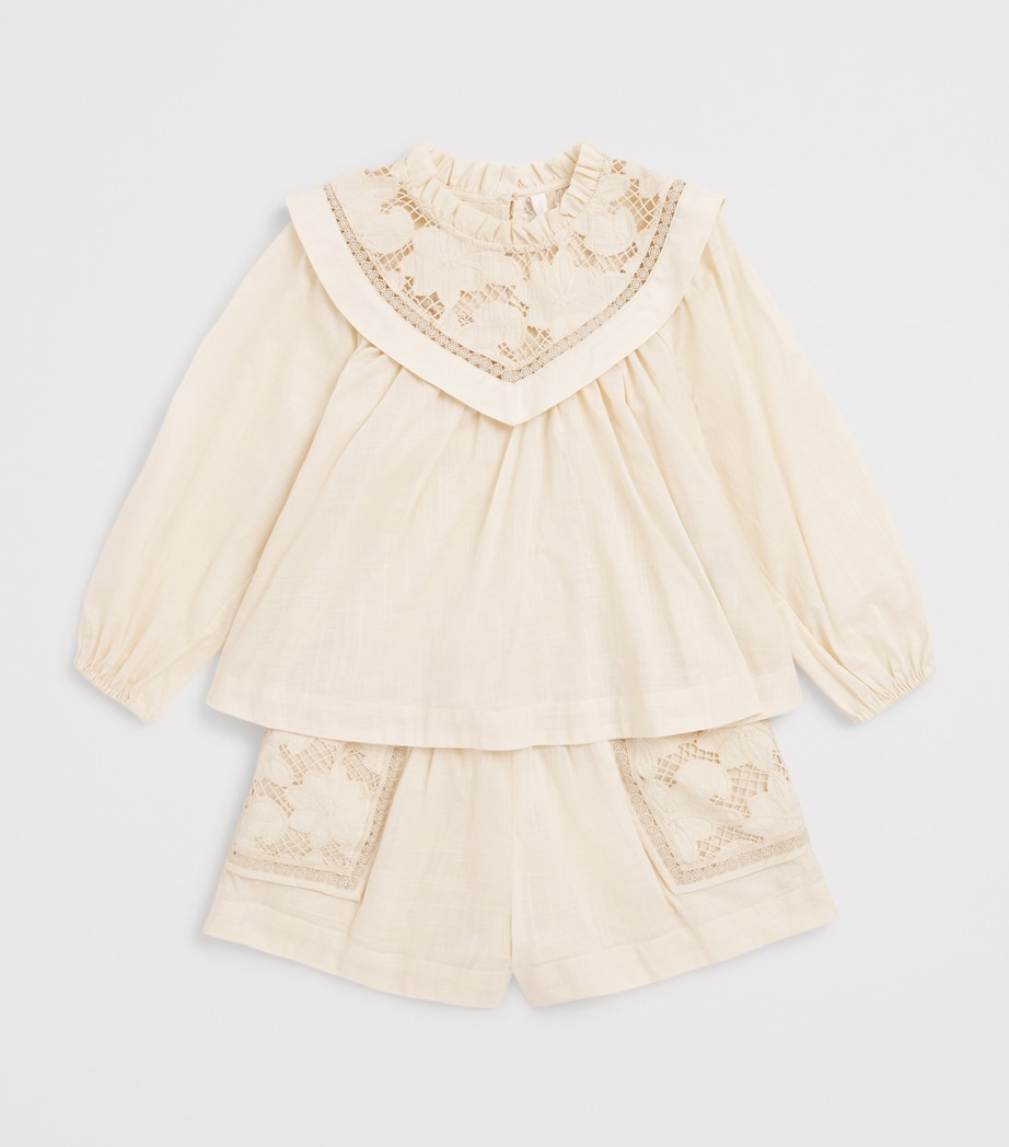 Cotton Lucky Broderie Shorts (2-12 Years) TEA Image 3