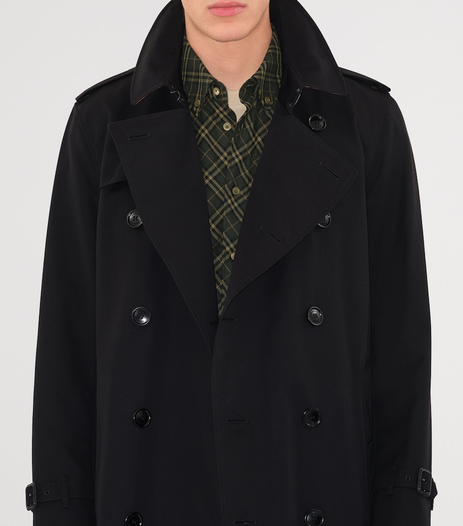 Cotton Kensington Short Trench Coat BLACK Image 5