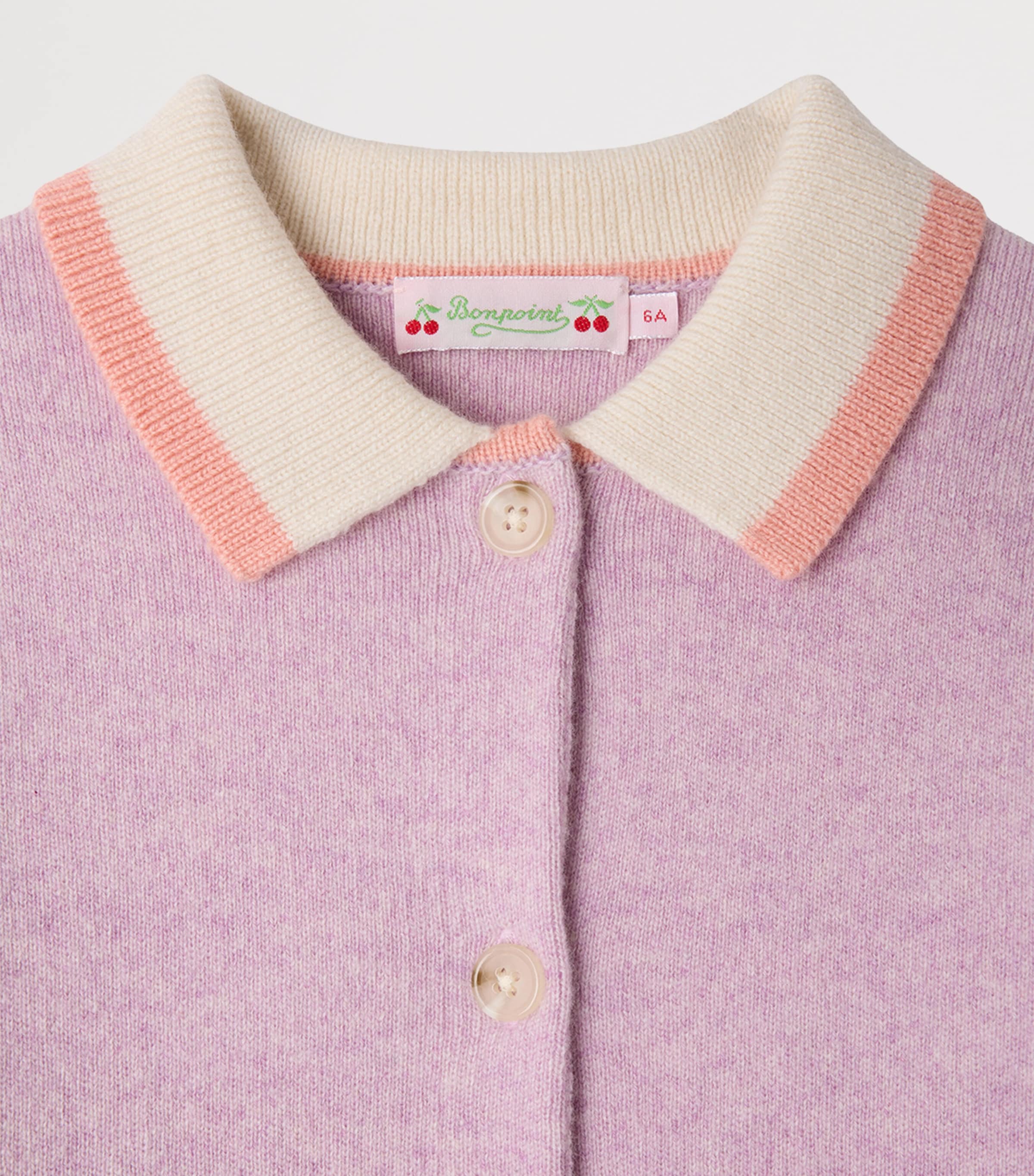 Bonpoint Cashmere Collared Cardigan (4-8 Years) Lilas Image 3