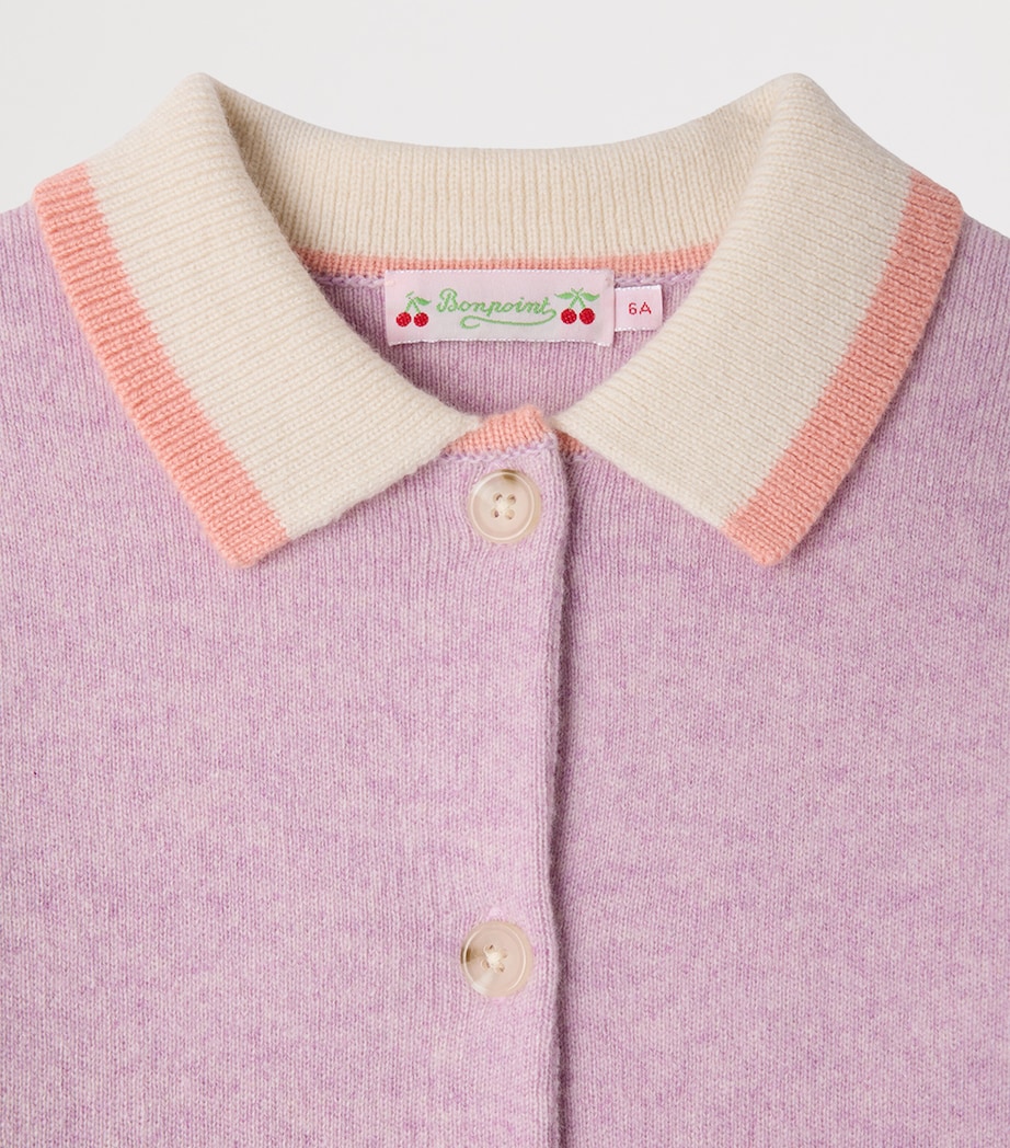 Bonpoint Cashmere Collared Cardigan (4-8 Years) Lilas Image 3