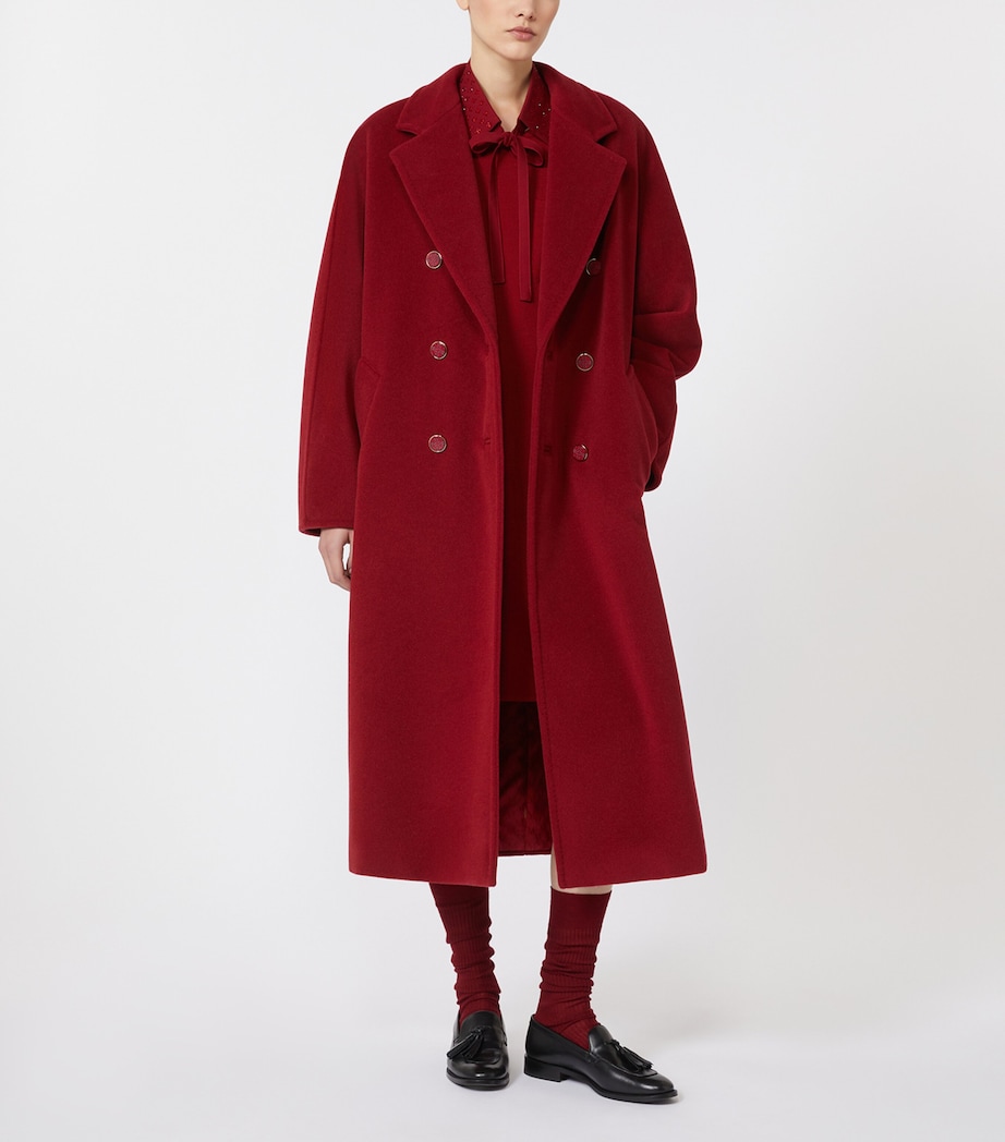 Virgin Wool-Cashmere Overcoat DARK RED Image 3