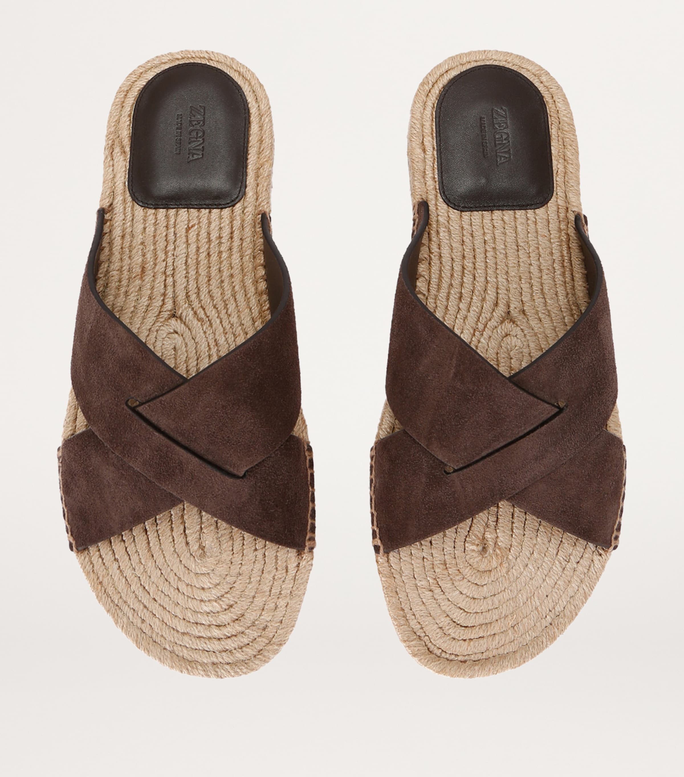 Suede Espadrille Sandals DARK BROWN Image 4