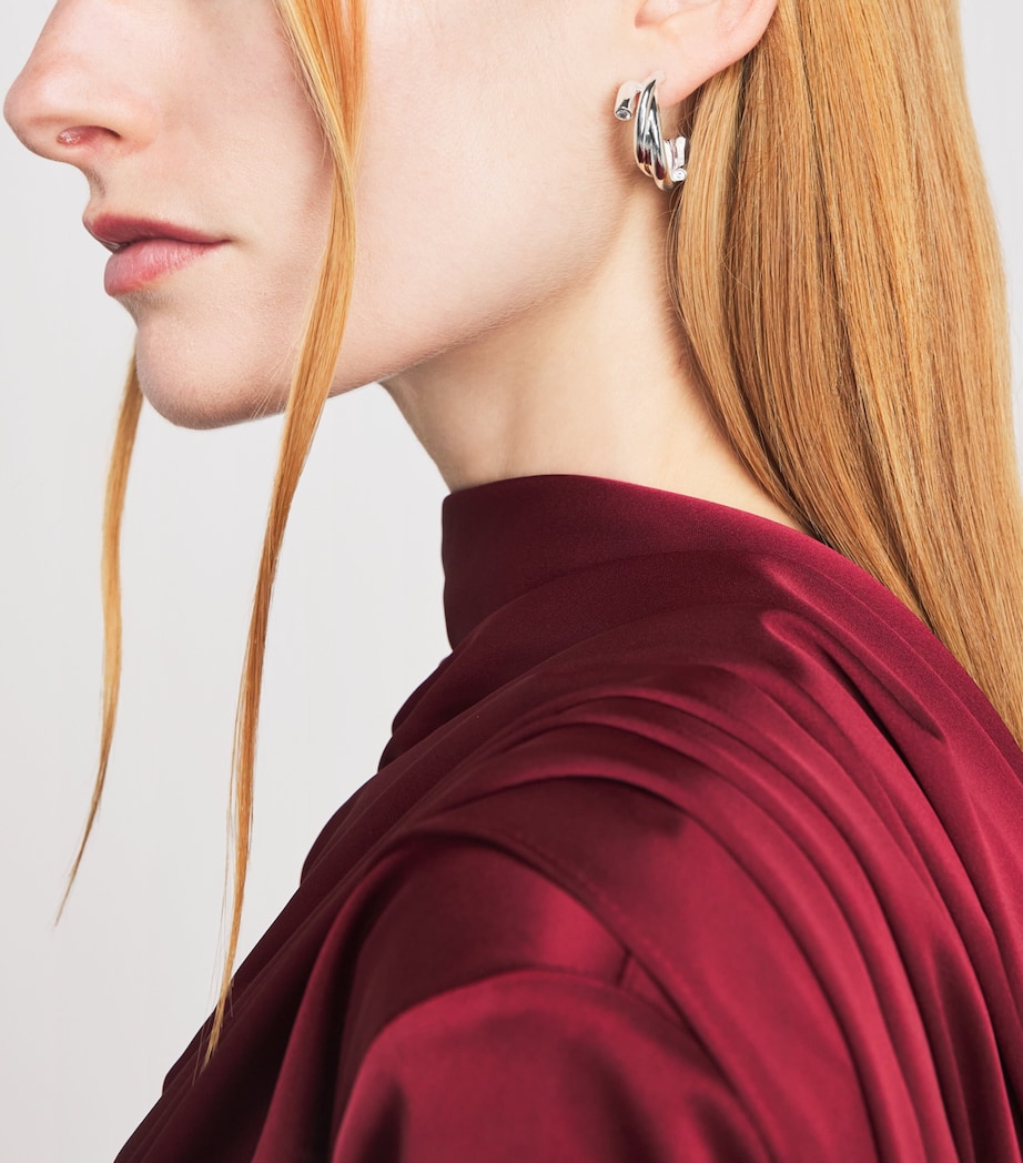 Completedworks Silver-Plated Irregular Hoop Earrings Silver Plated Image 4