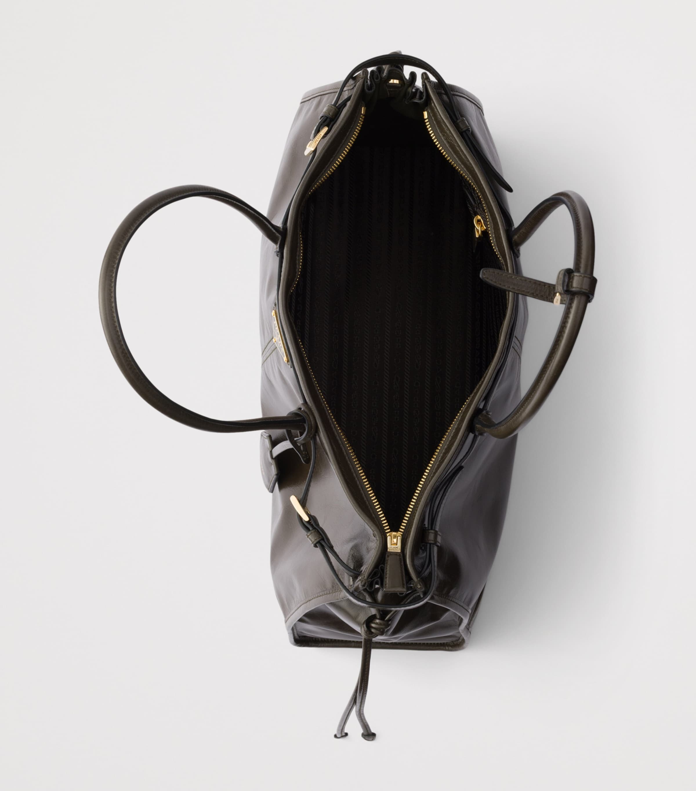 Prada Extra Large Leather Bonnie Shoulder Bag Green Image 5