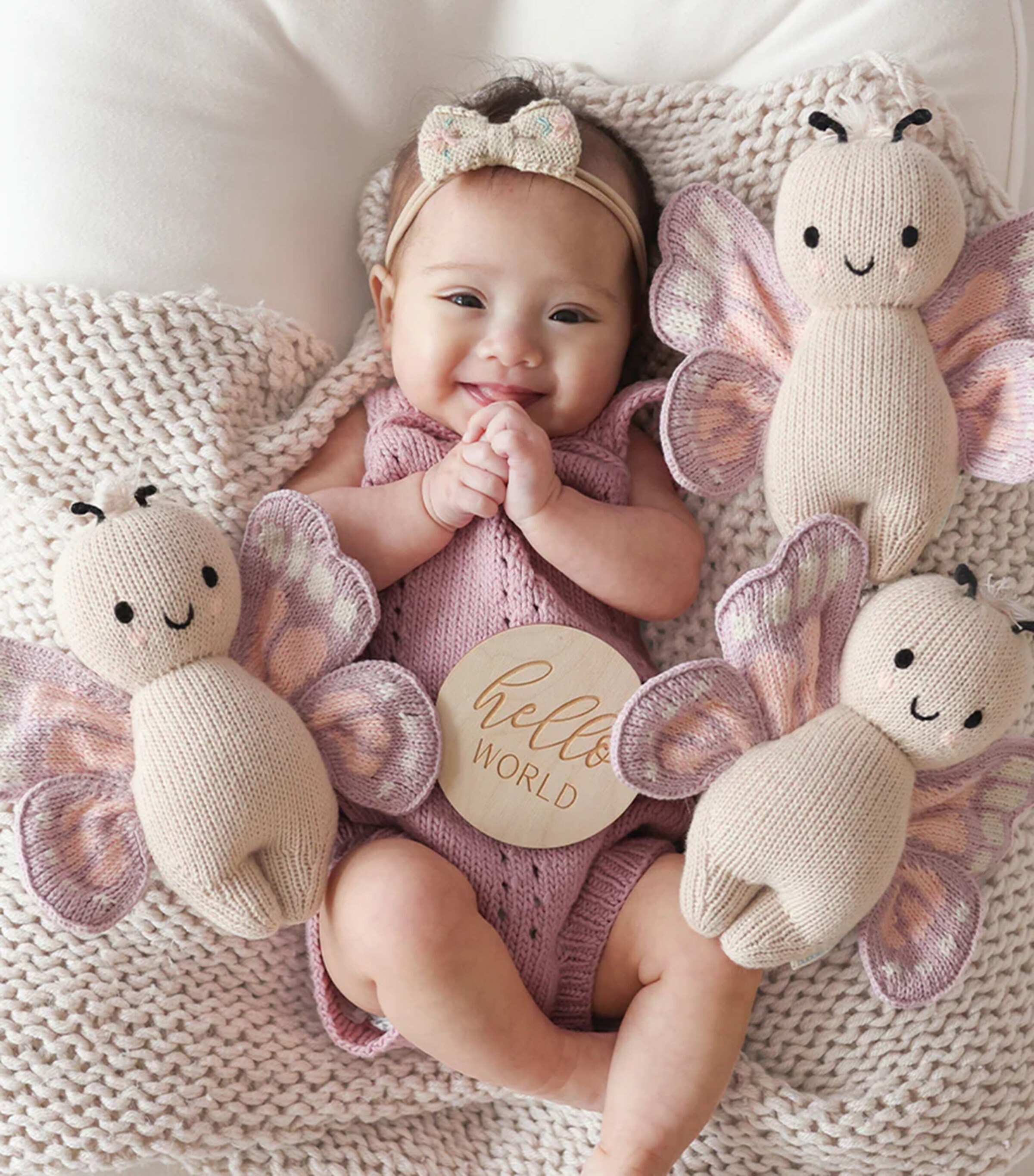 Cuddle + Kind Cotton Baby Butterfly (18cm) Image 3