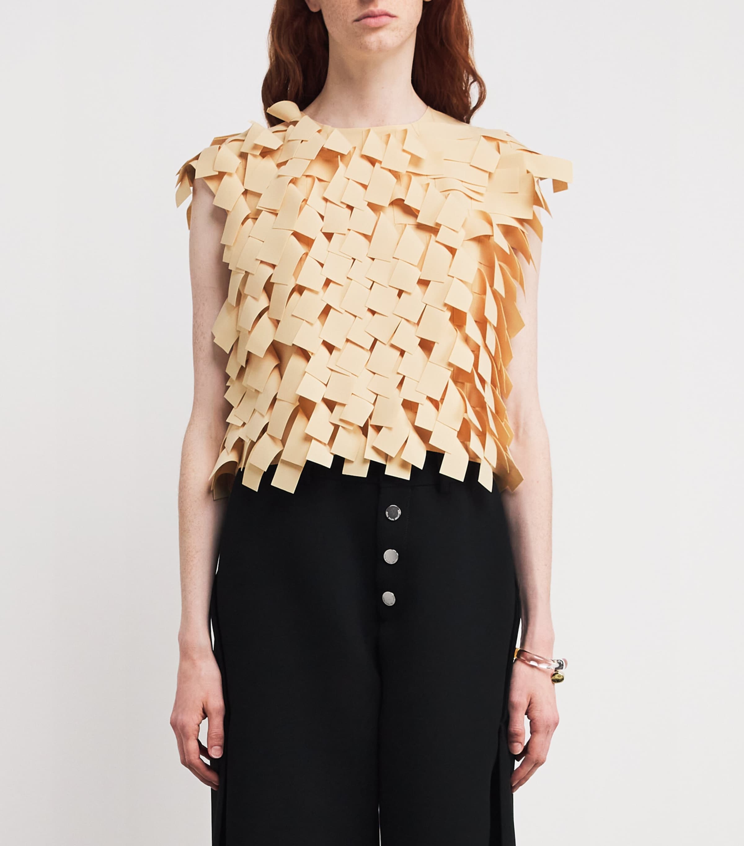 Fringed Crop Top NUDE Image 3