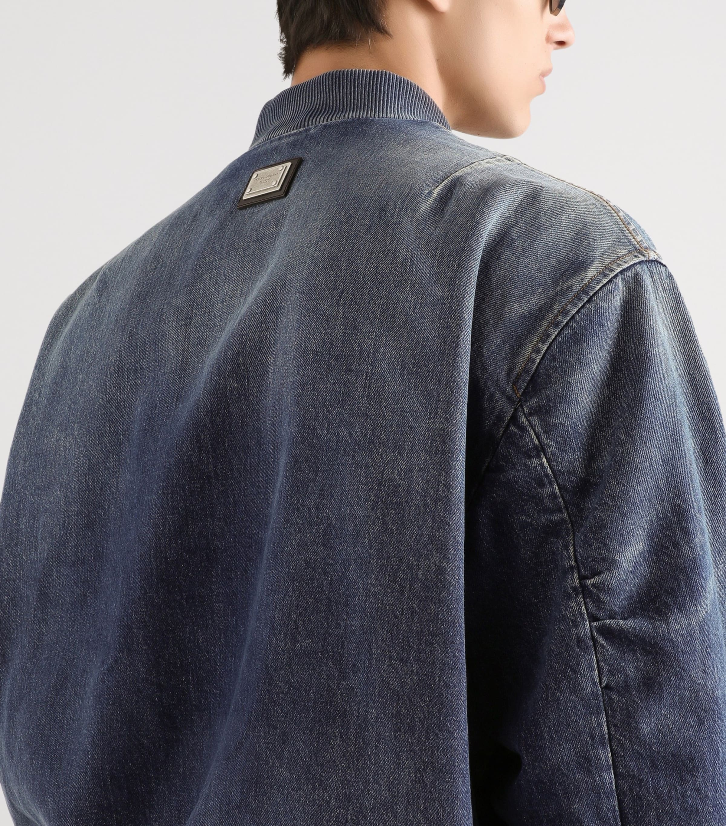Dolce&Gabbana Mens Denim Bomber Jacket Combined Colo Image 5