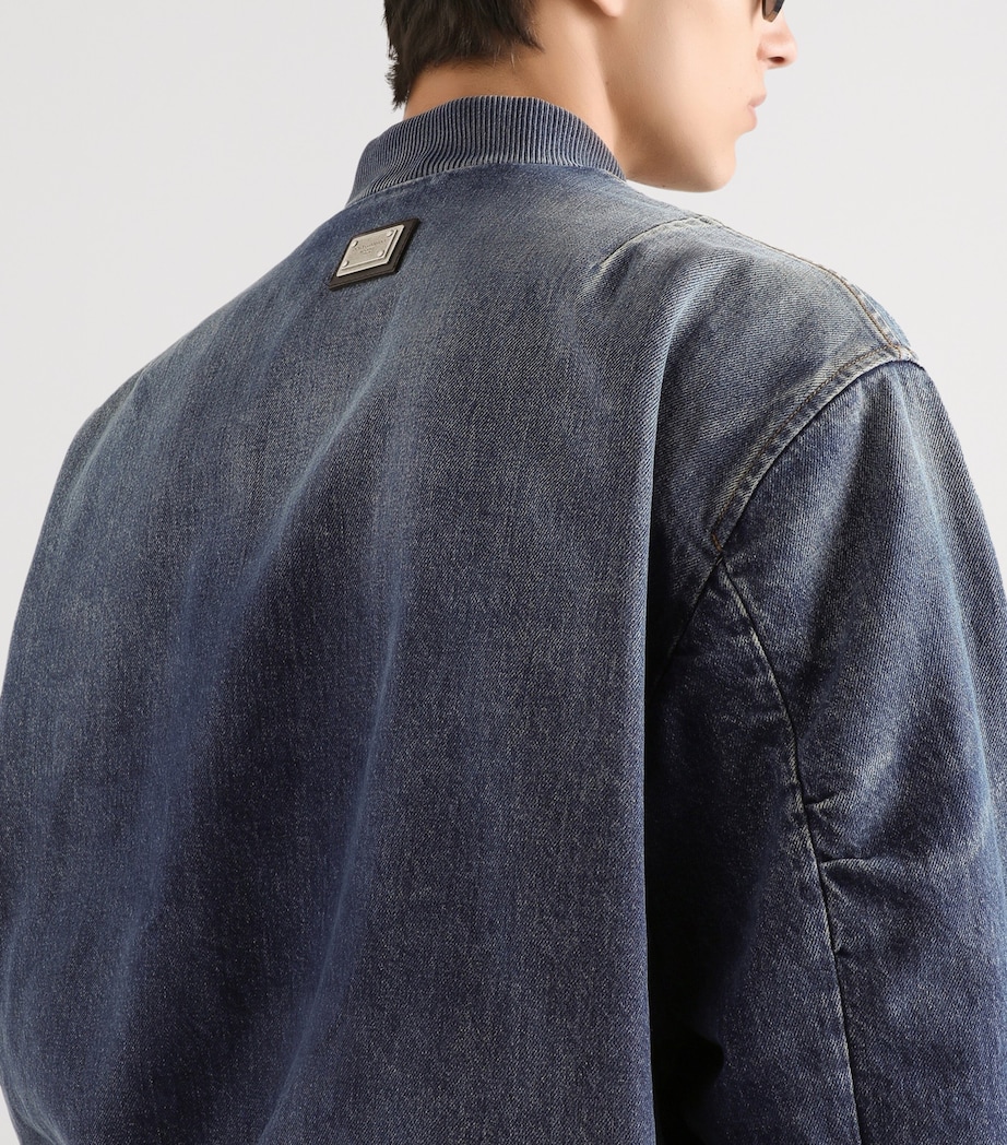 Dolce&Gabbana Mens Denim Bomber Jacket Combined Colo Image 5