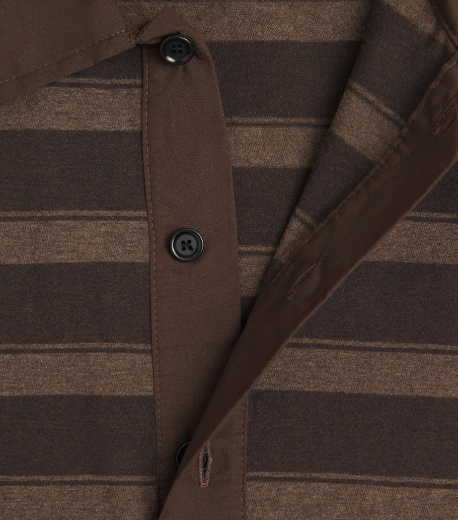 Oliver Spencer Mens Organic Cotton Stanfield Polo Shirt Brown Image 6