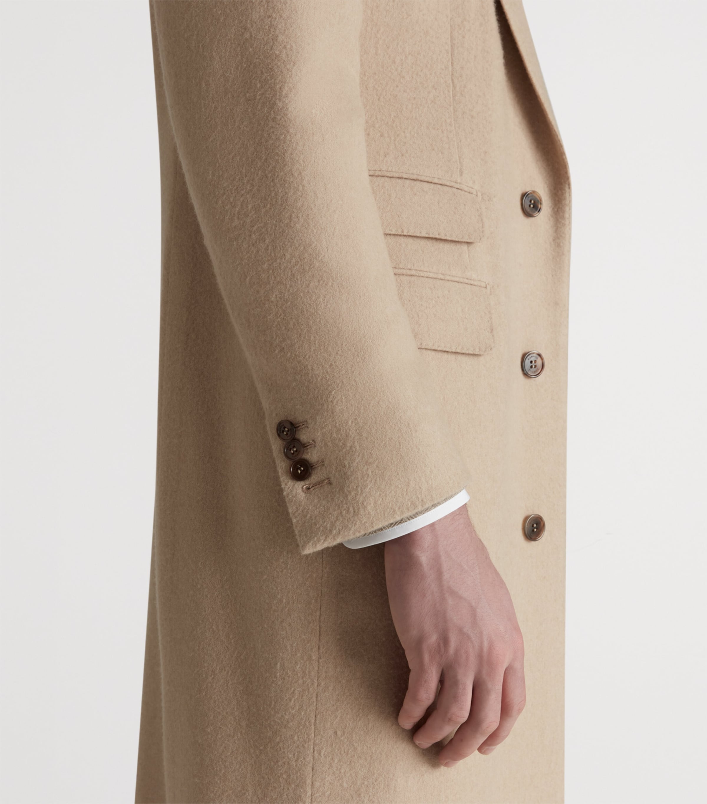 Camel Single-Breasted Overcoat 290BLONDE CAMEL Image 4