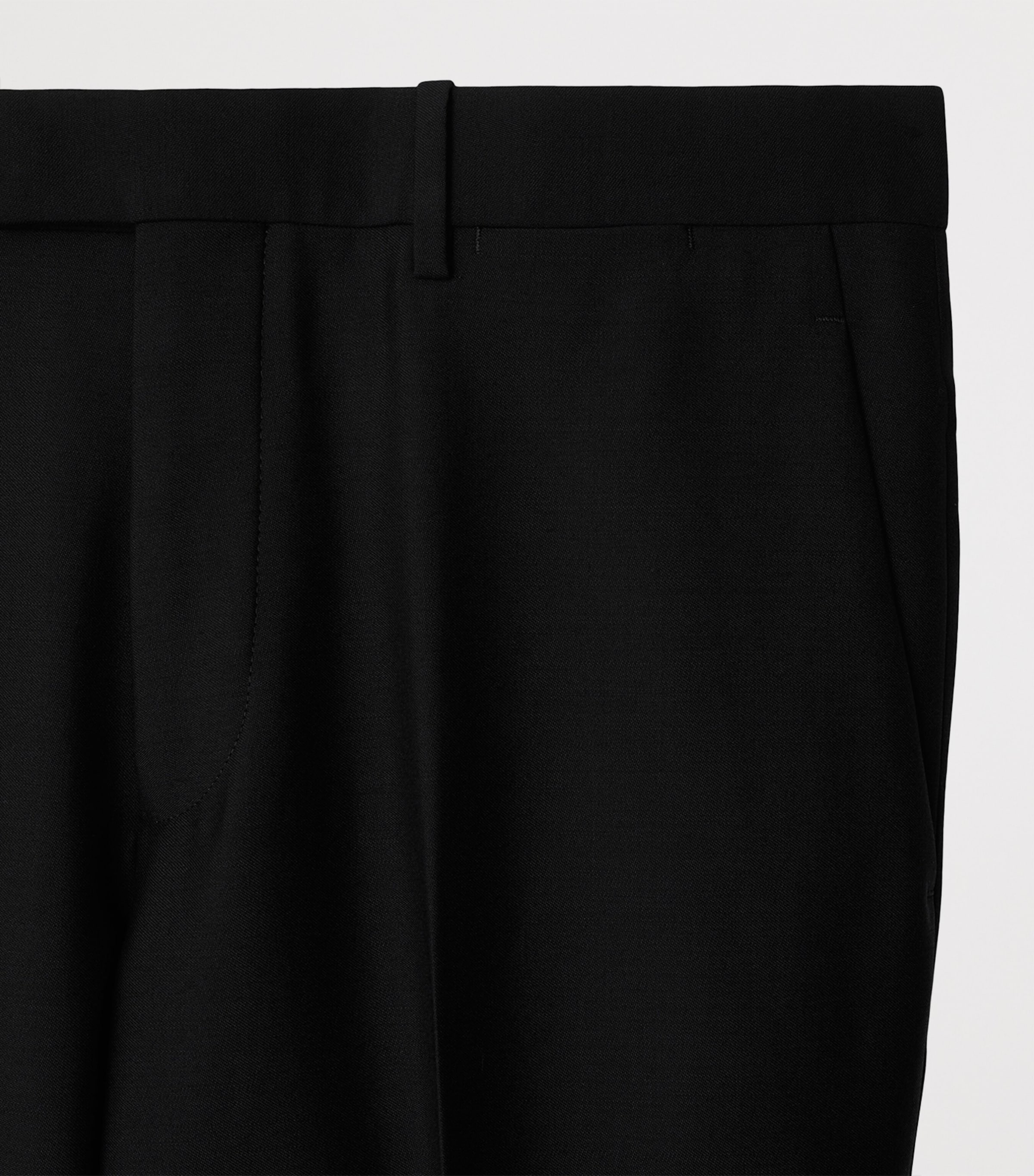Wool Twill Slim Trousers BLACK Image 5