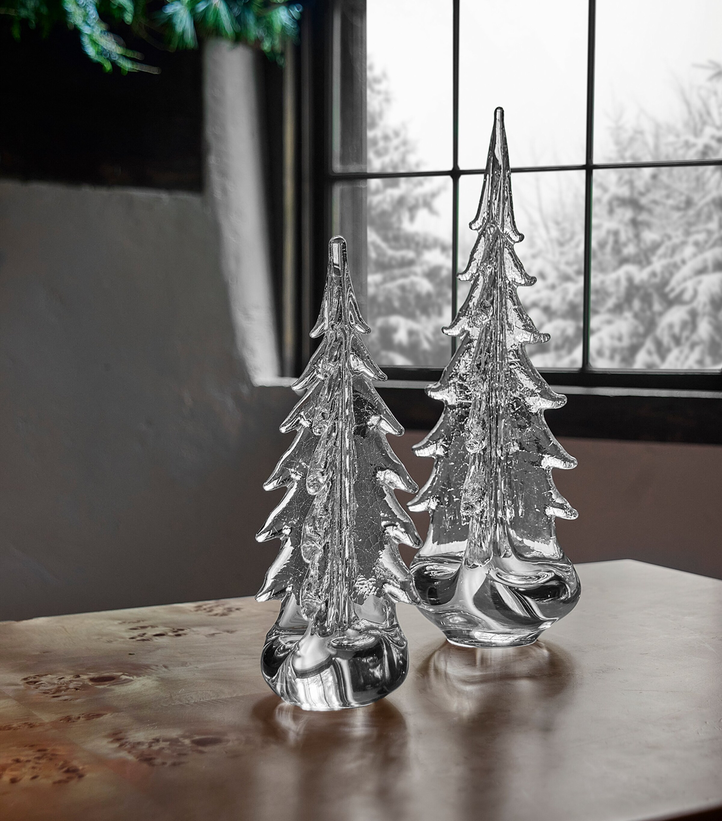 Glass Vermont Evergreen Christmas Tree Ornament CLEAR Image 3