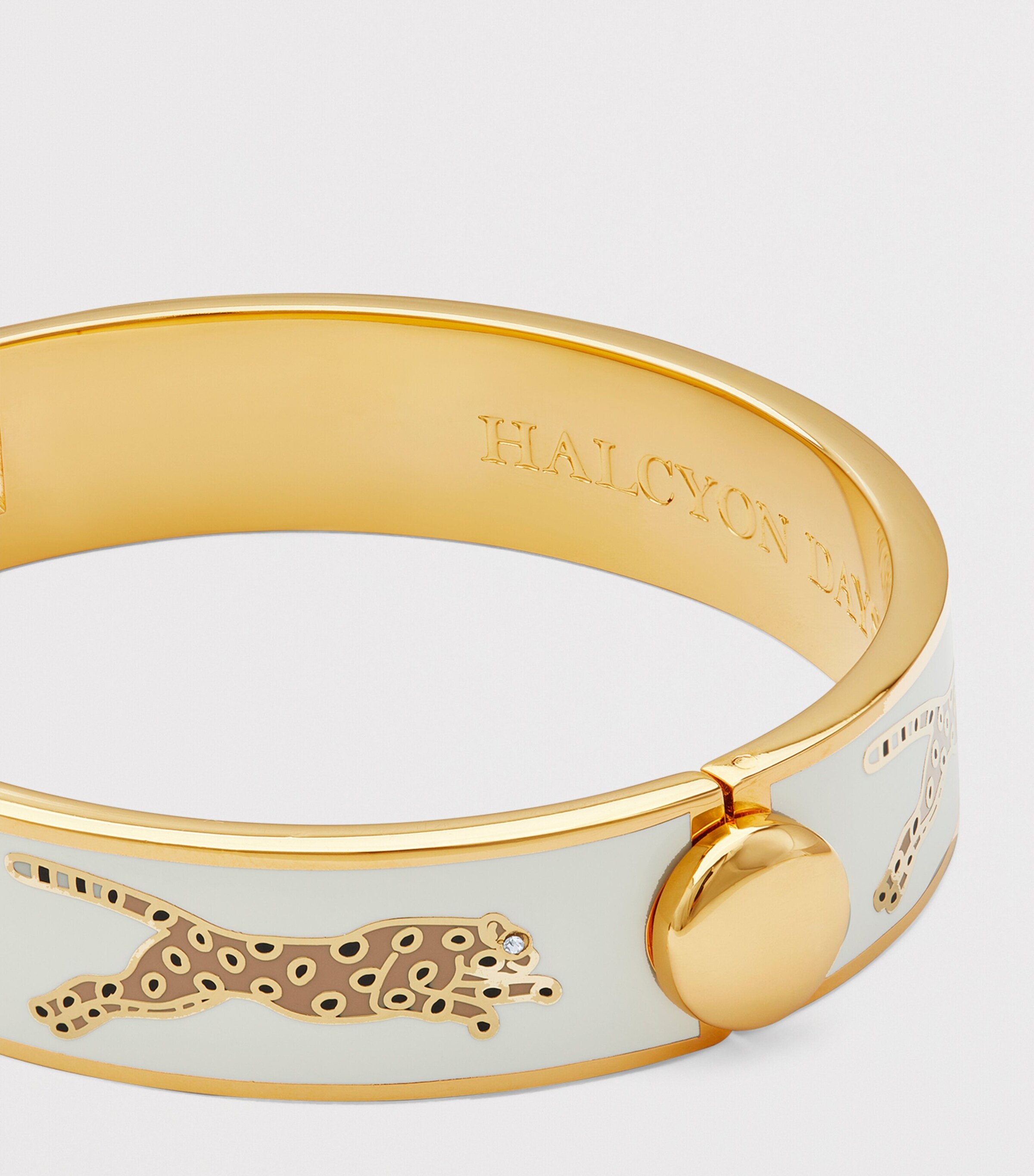 Gold-Plated Leopard Bangle CREAM Image 2