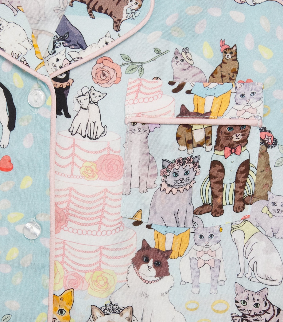 KAREN MABON KIDS Cat Wedding Print Pyjama Set (2-13 Years) Cream Image 2