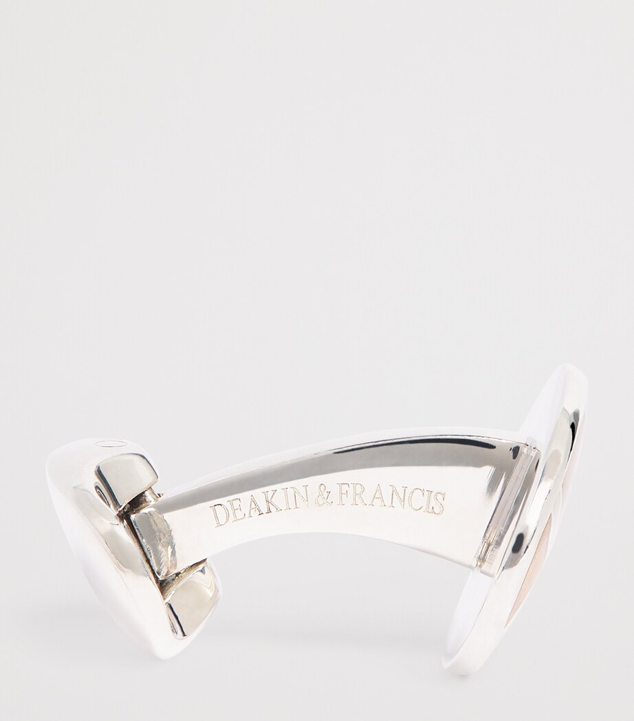 Sterling Silver and Enamel Cufflinks BROWN Image 4