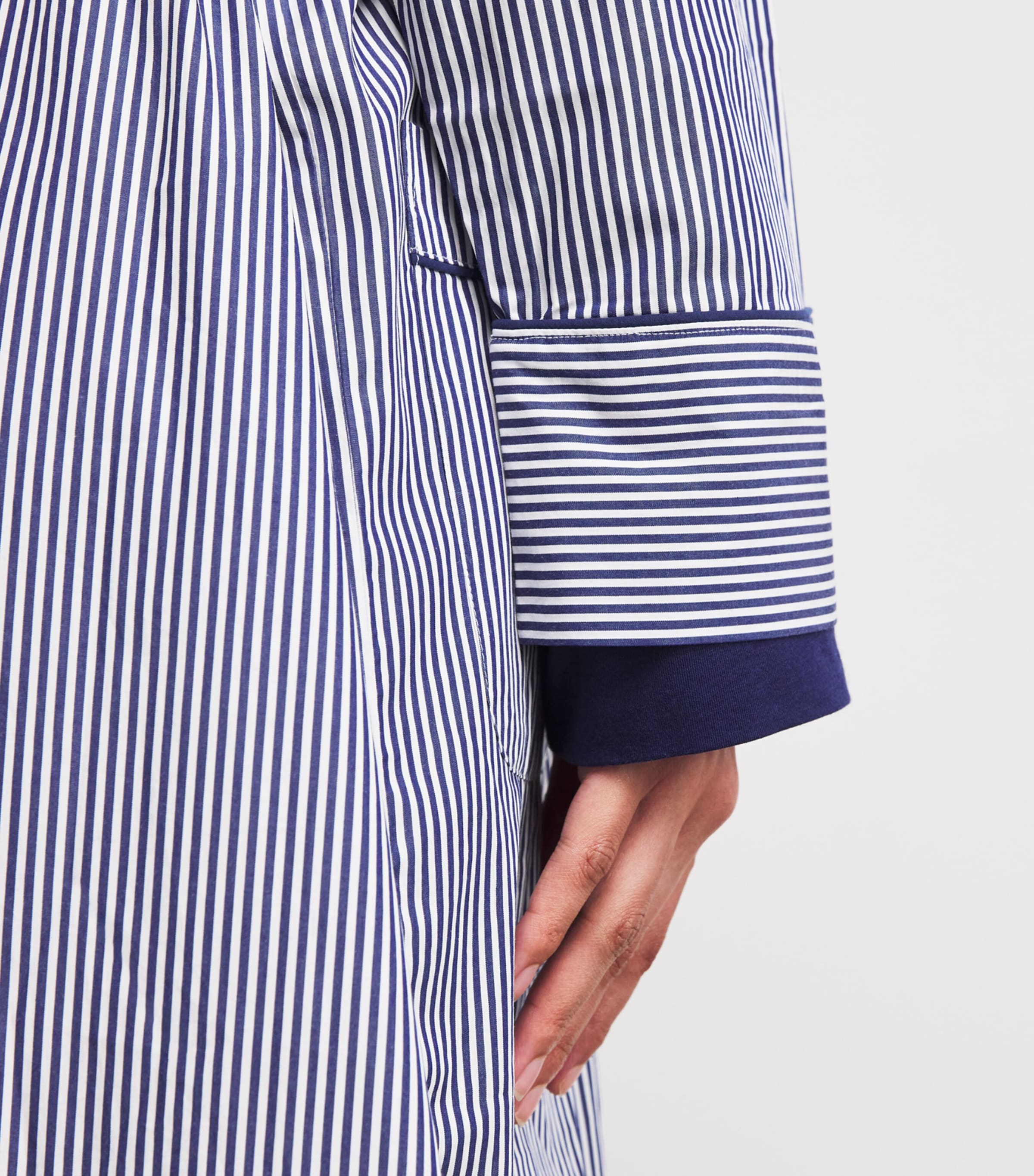 Cotton Stripe Robe WHITE CLOUD/BEA Image 6