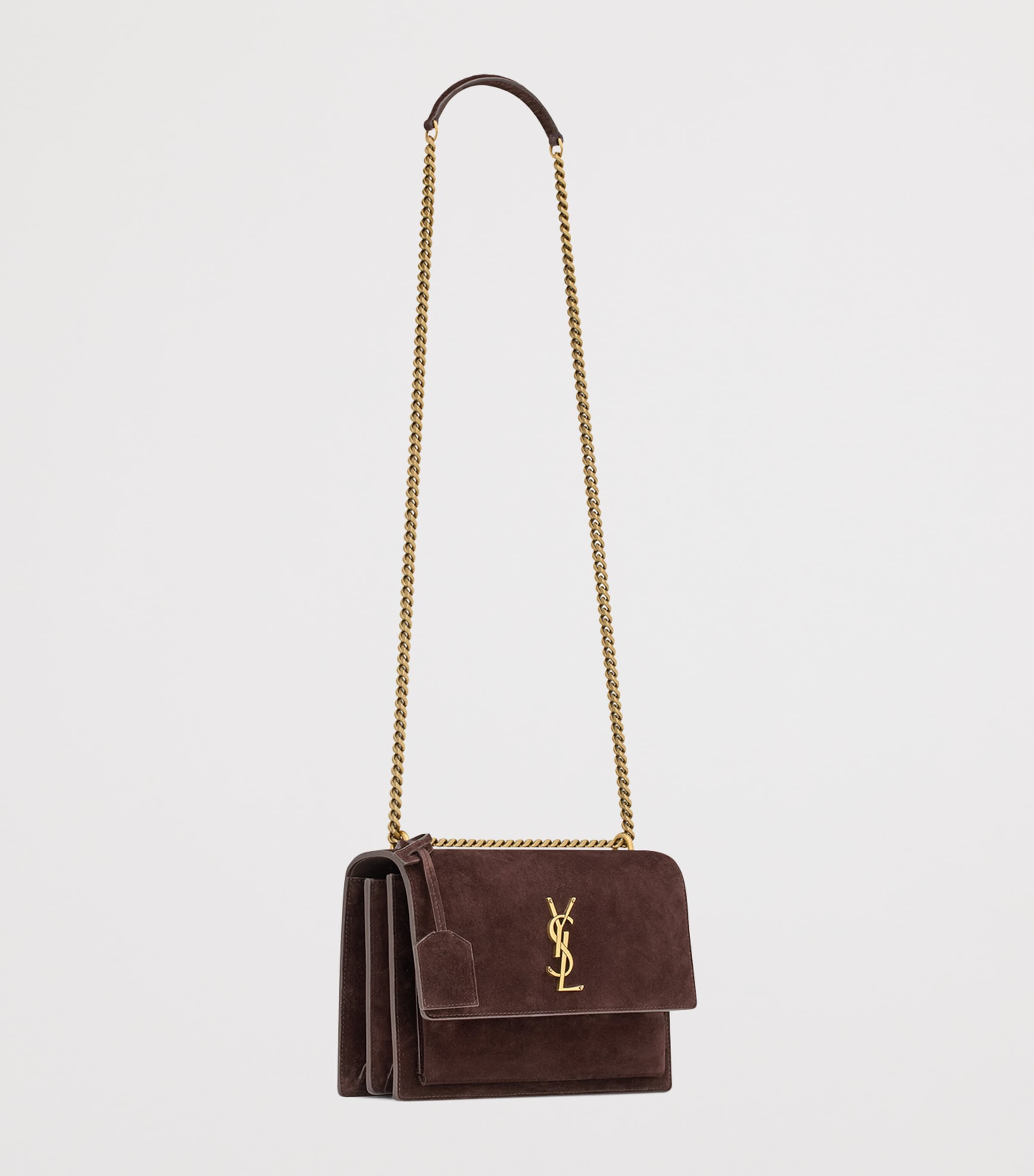 Saint Laurent Medium Suede Sunset Shoulder Bag Image 3