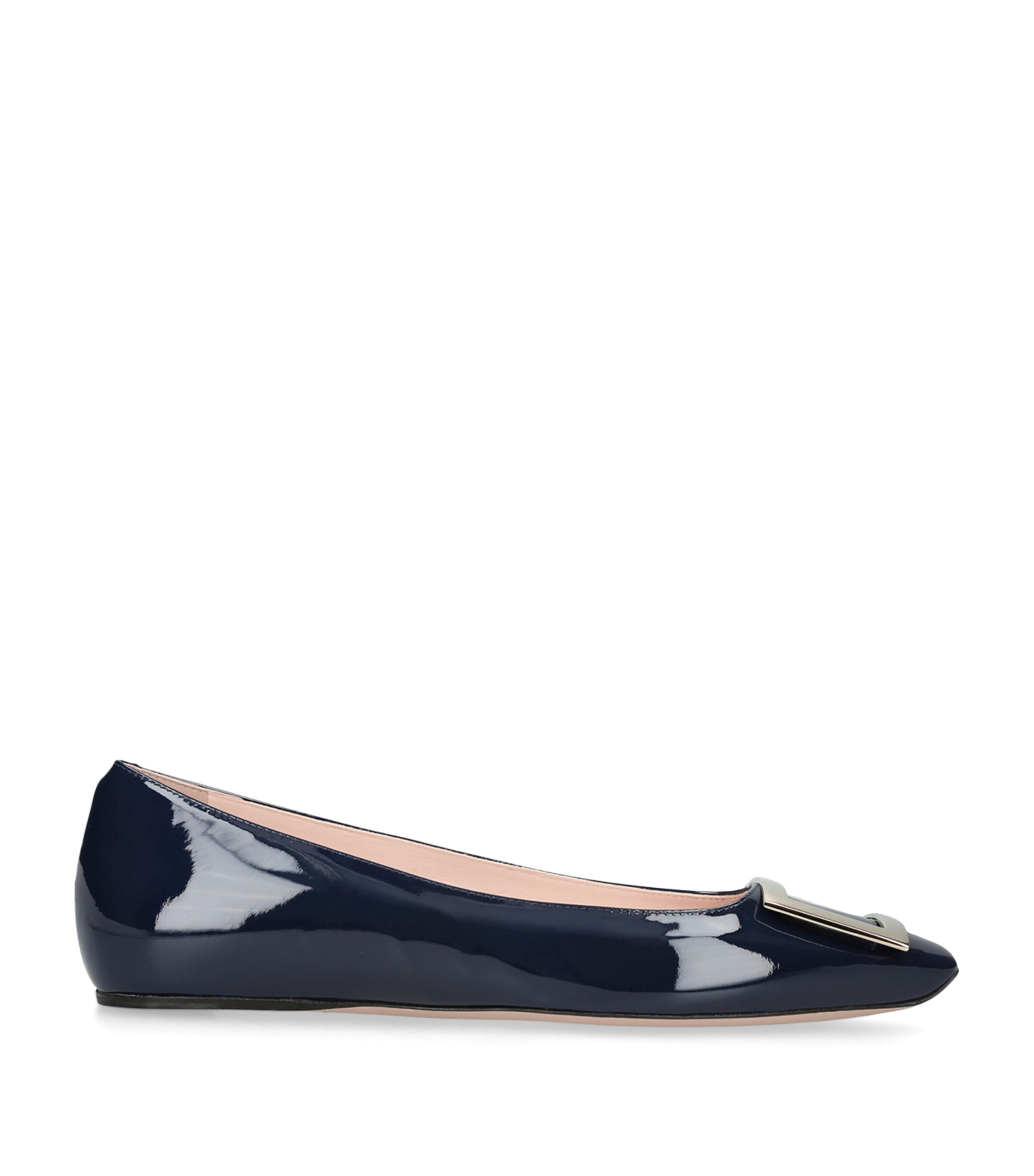 Roger Vivier Patent Quadrata Trompette Ballet Flats Navy Image 1